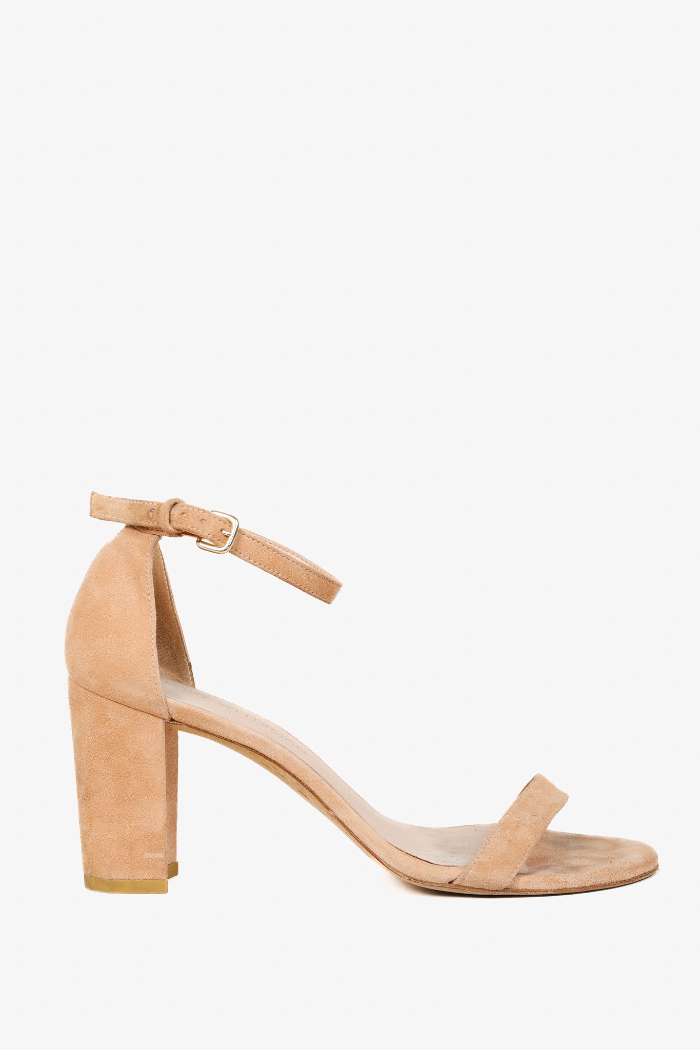 Stuart Weitzman Stuart Weitzman NearlyNude Naked Suede Ankle-Strap Sandals Size US 8.5 / IT 38.5 - 1 Thumbnail