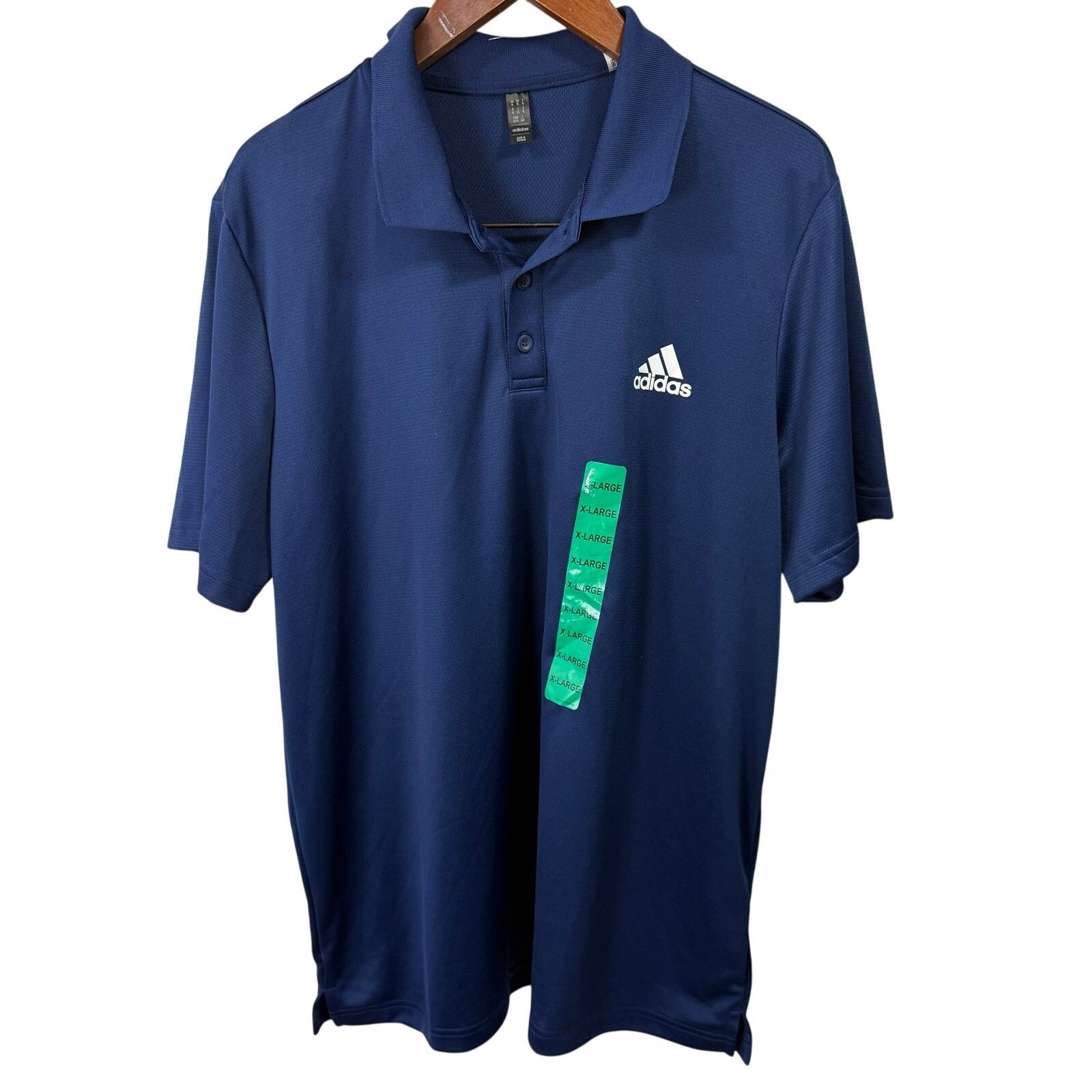 Adidas Adidas Men’s Performance Knit Polo Shirt XL Blue NEW # G638 Size US XL / EU 56 / 4 - 1 Thumbnail