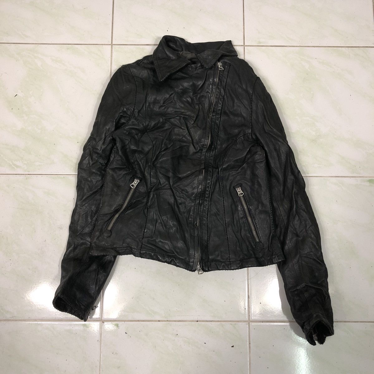 Japanese Brand 📌Cropped Biker Leather Jacket Rose Bud Bondage Size US M / EU 48-50 / 2 - 1 Thumbnail