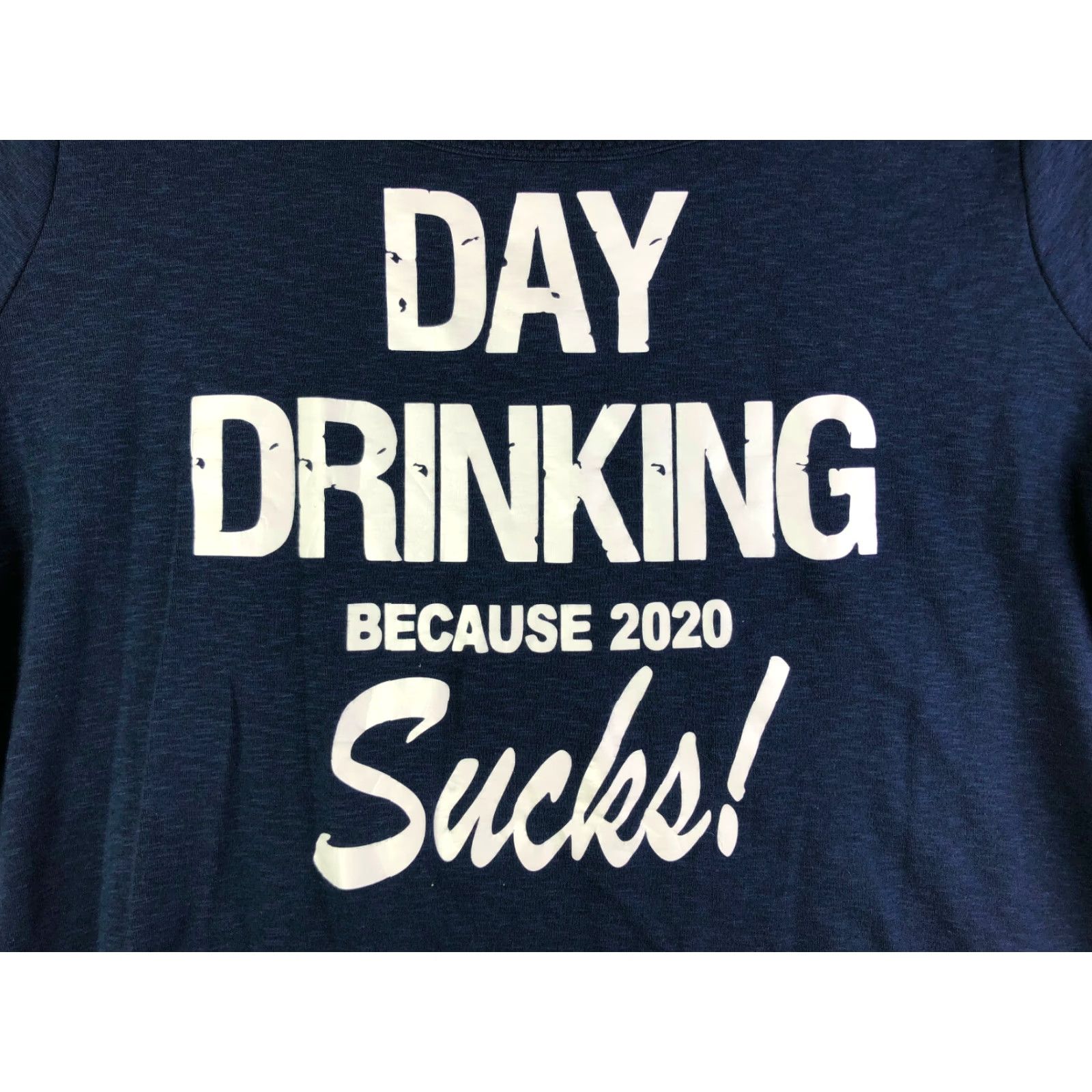 Vintage Time and TRU Womens Blue T Shirt Raglan Sleeve Day Drinking XXXL Size XXL / US 16-18 / IT 52-54 - 2 Thumbnail