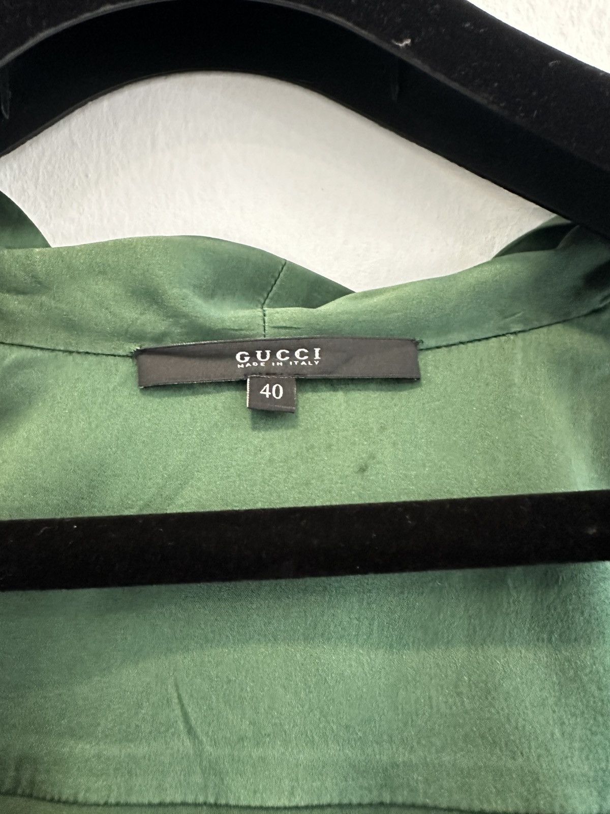 Gucci Vintage Gucci Blouse in Green Silk Size S / US 4 / IT 40 - 4 Thumbnail