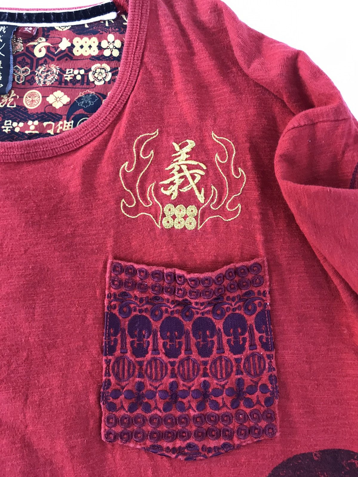 Vintage Japanese Brand Single Pocket Embroidery Logo Longsleeve Tee Size US L / EU 52-54 / 3 - 7 Thumbnail
