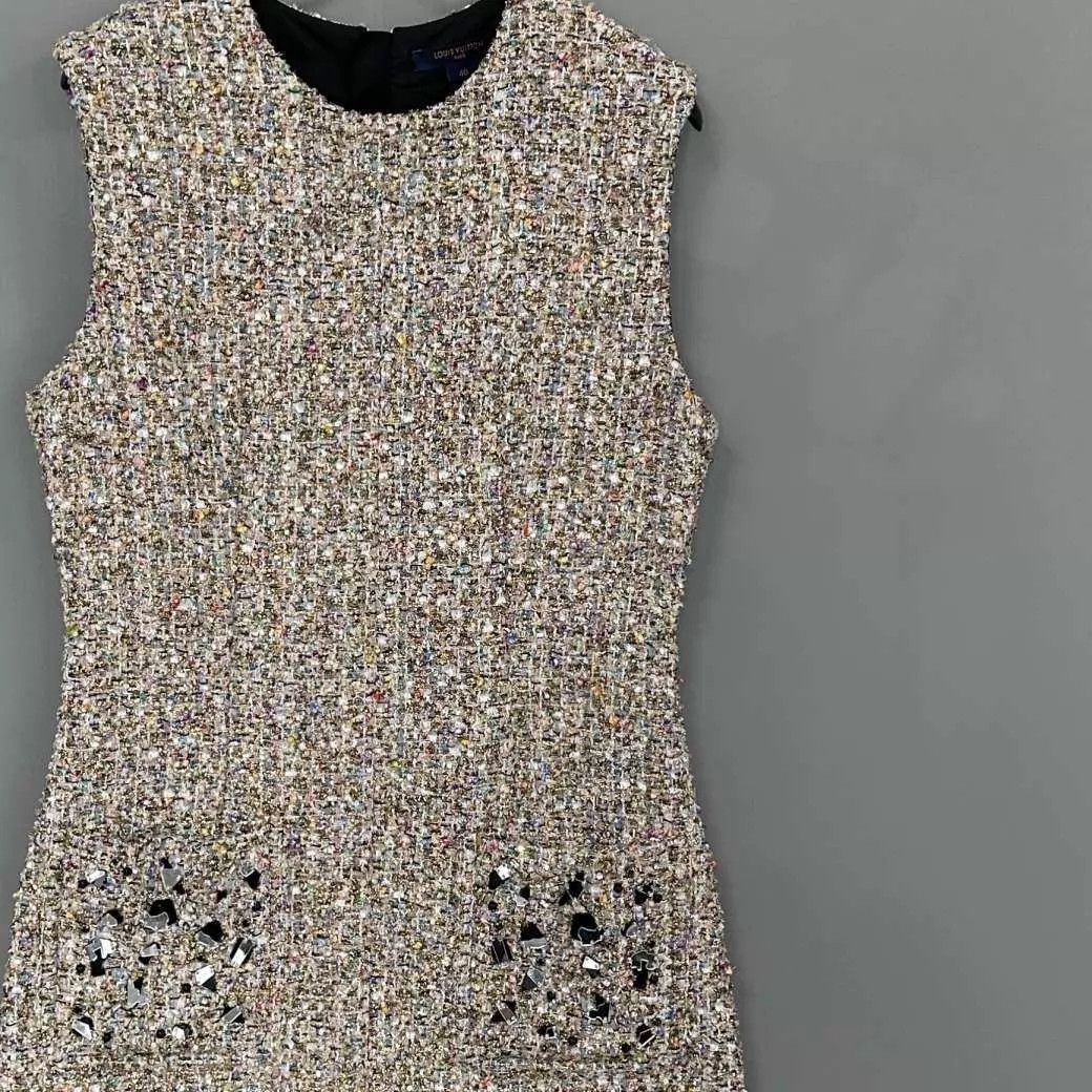 Louis Vuitton LV multicolor tweed sleeveless dress 40 99new Size M / US 6-8 / IT 42-44 - 2 Thumbnail
