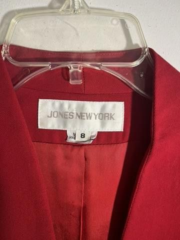 Jones New York JONES NEW YORK Women's Red Wool Blazer - Size 8 Size M / US 6-8 / IT 42-44 - 2 Thumbnail