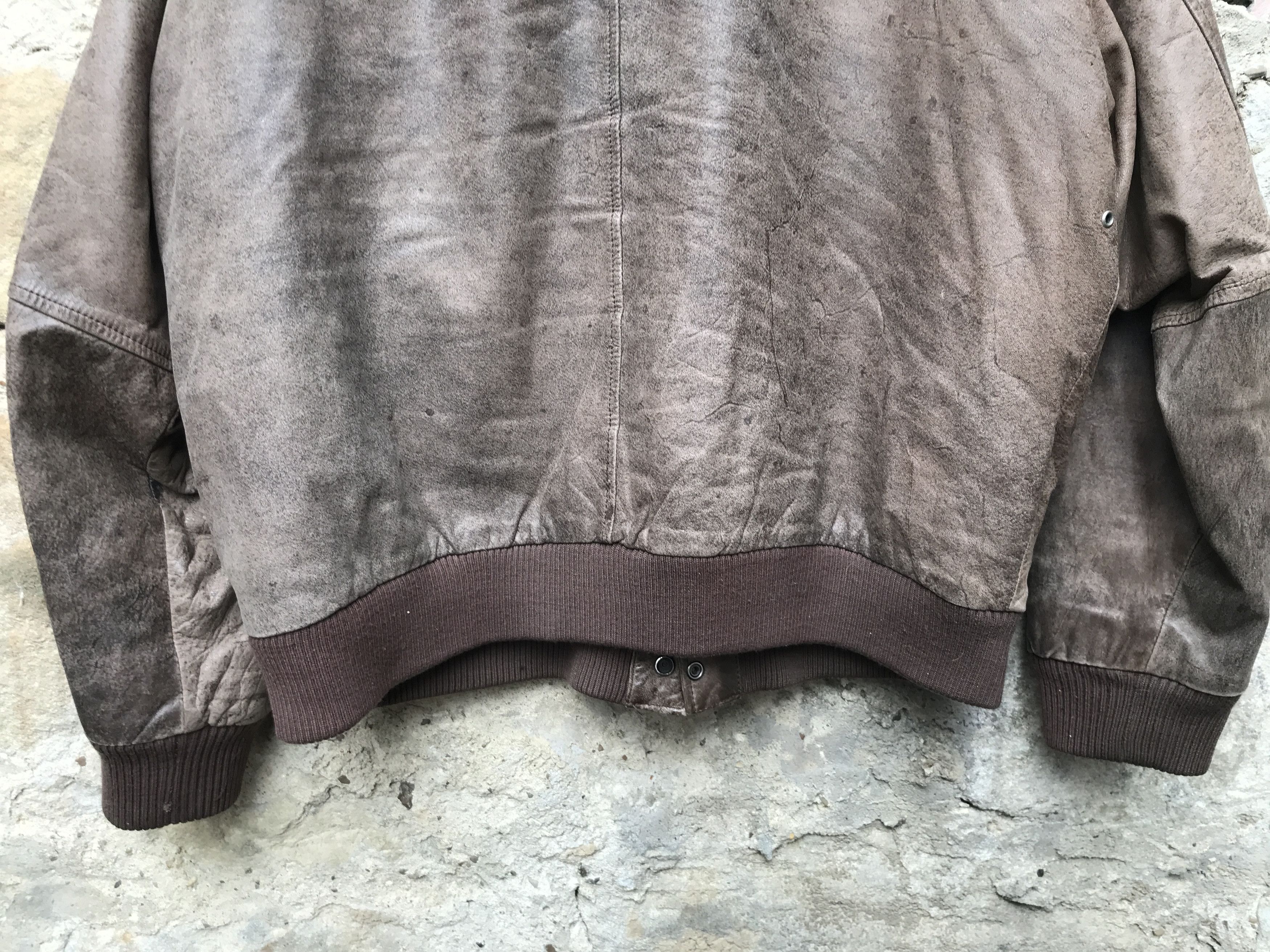 Vintage Vintage 90s Oversized Brown Distressed Leather Jacket Size US XXL / EU 58 / 5 - 9 Thumbnail