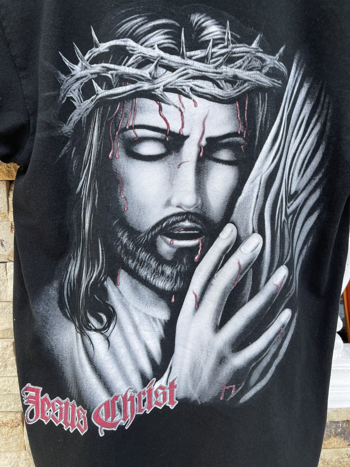 Band Tees Last Drop🔥Rare🔥Vintage Jesus Christ Bleeding T Shirt Size US M / EU 48-50 / 2 - 3 Thumbnail