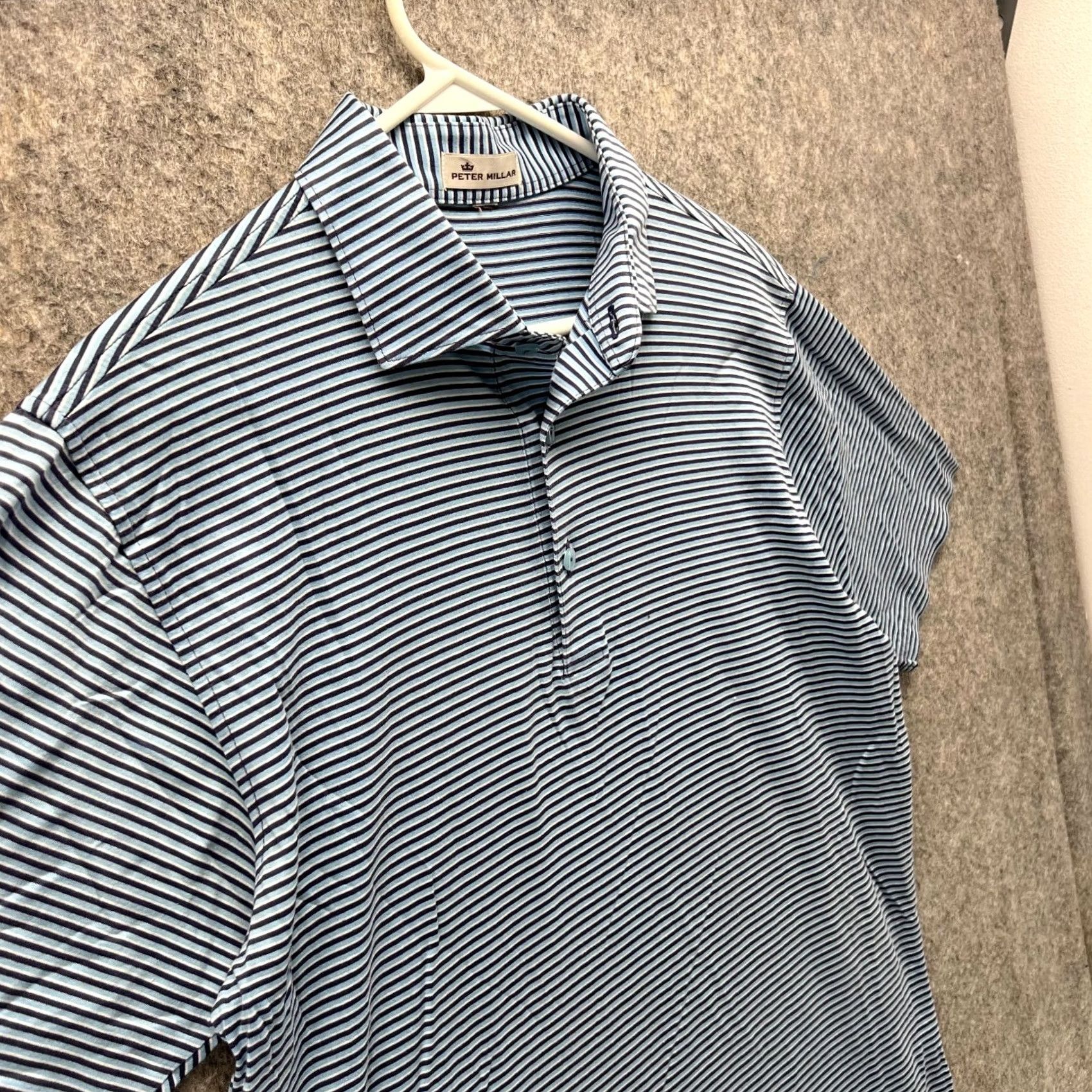 Peter Millar Peter Millar Polo Shirt Men Large Adult Blue Striped Preppy Casual Outdoors Shirt Size US L / EU 52-54 / 3 - 4 Thumbnail
