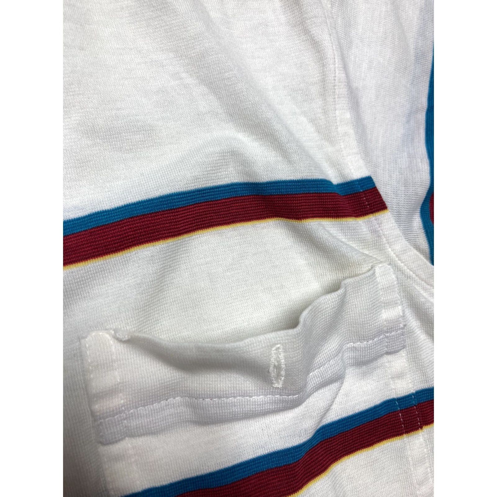 Vintage VINTAGE 1980’s striped polo shirt cotton poly blend teal maroon white Small Polo Men S White Striped 1980s Vintage Shirt Size US S / EU 44-46 / 1 - 4 Thumbnail