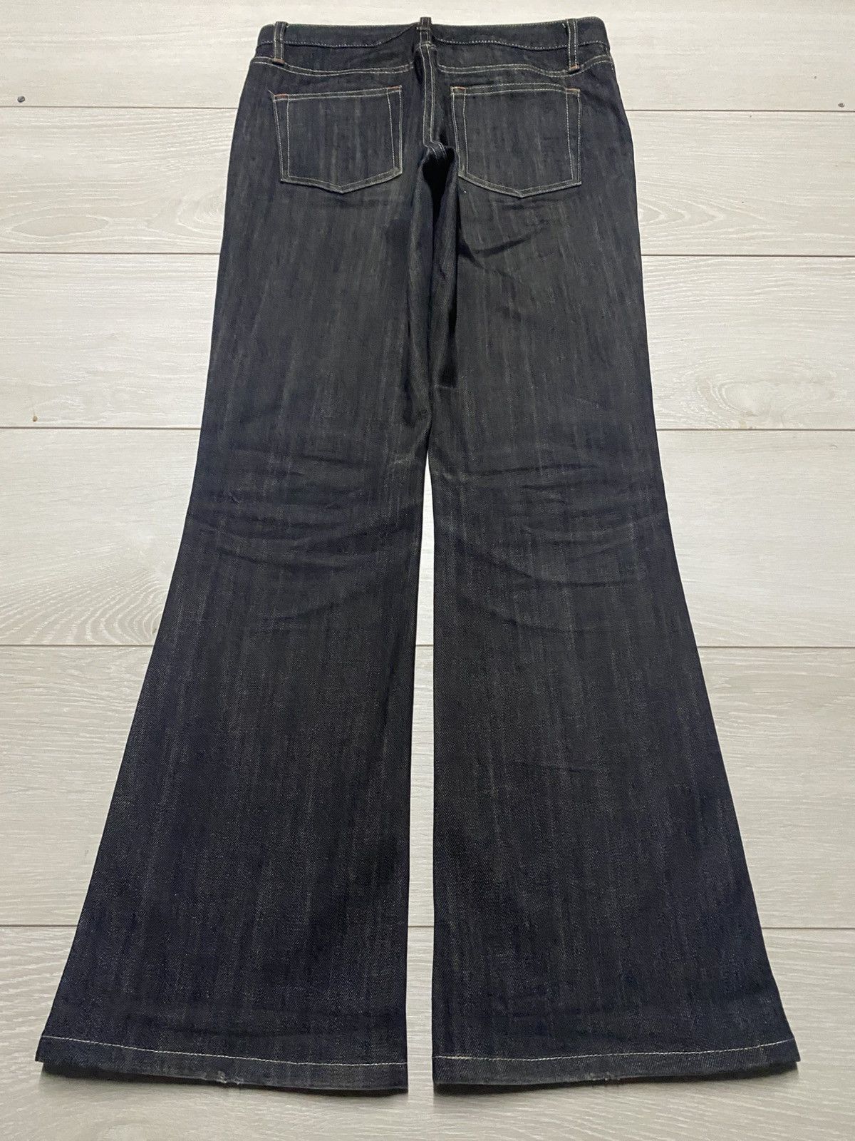 Jun Takahashi Vintage Japanese Brand Uniqlo Black Denim Flare Jeans Size US 29 - 2 Thumbnail