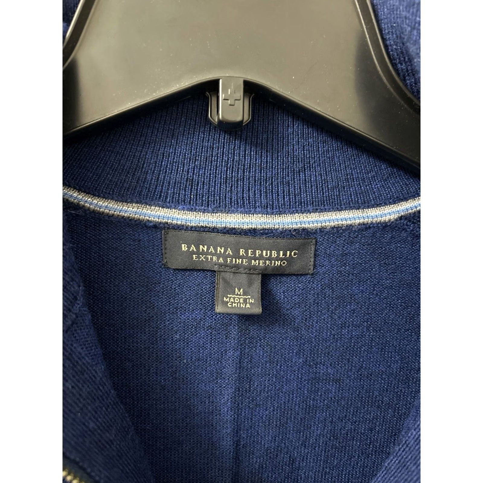 Banana Republic VINTAGE Banana Republic Sweater Mens M Blue 1/4 Zip Pullover L/S Mock Neck Wool Knit Pockets Men Size US M / EU 48-50 / 2 - 7 Thumbnail