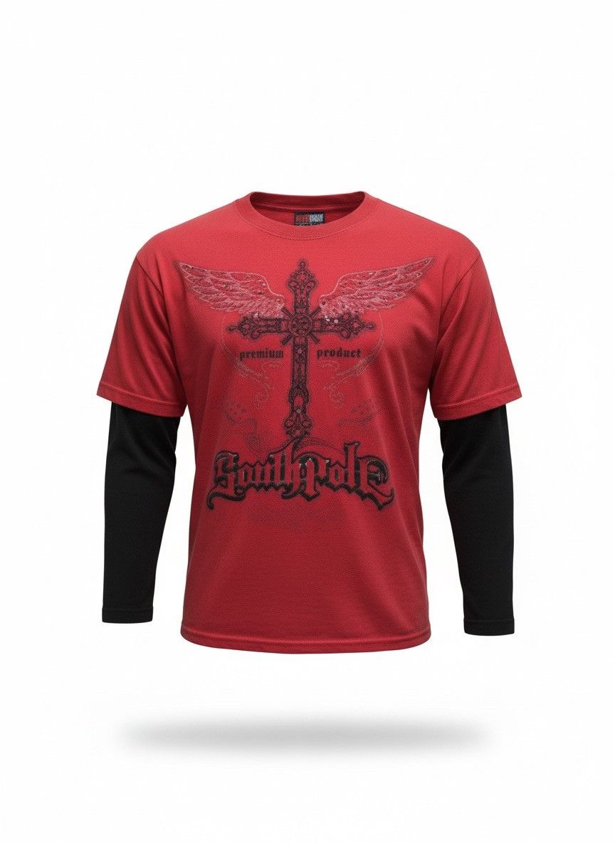 Affliction Y2k Southpole long sleeve double layer cross logo Size US M / EU 48-50 / 2 - 1 Thumbnail
