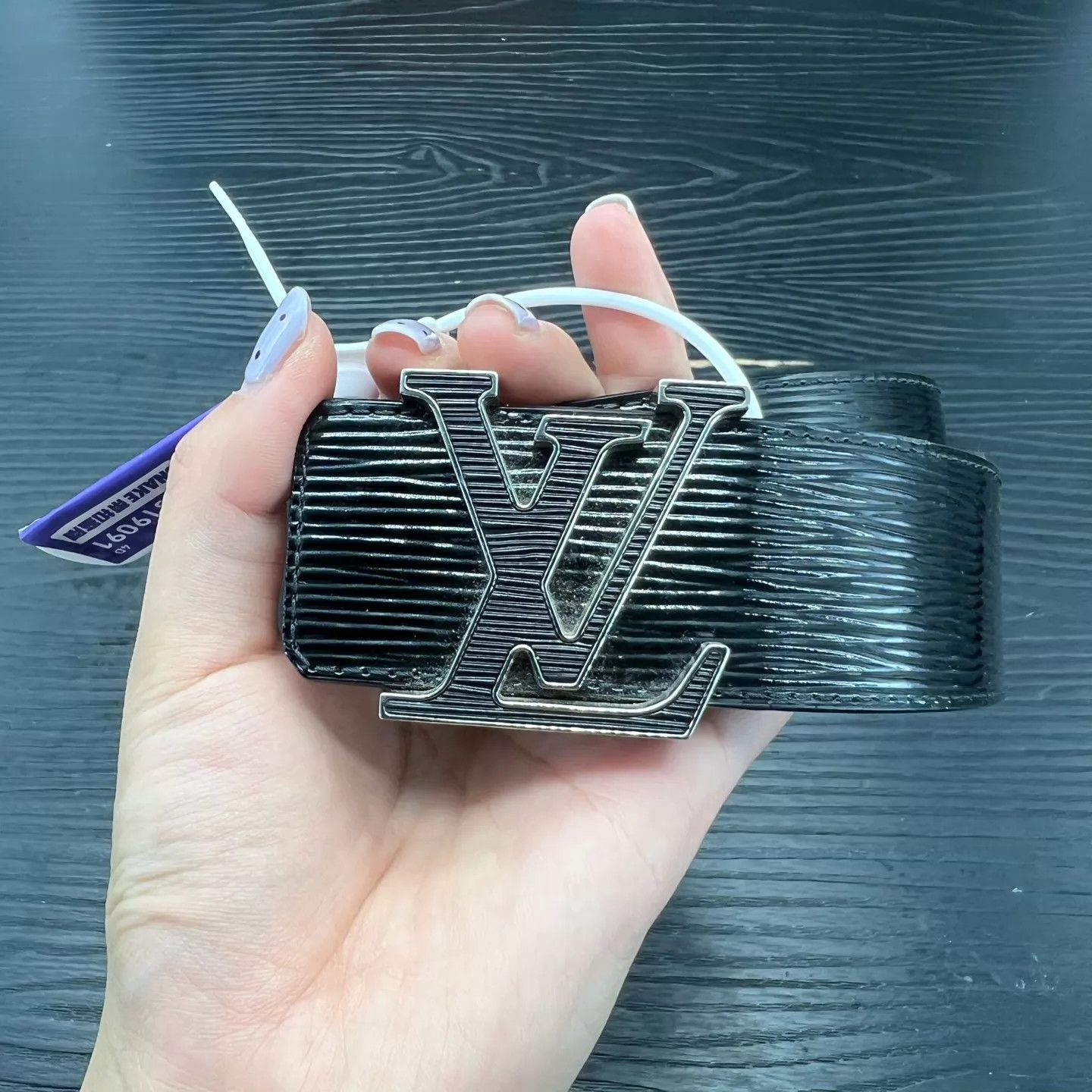 Louis Vuitton LV Water Ripple Belt Black 85 34 Size 34 - 2 Thumbnail