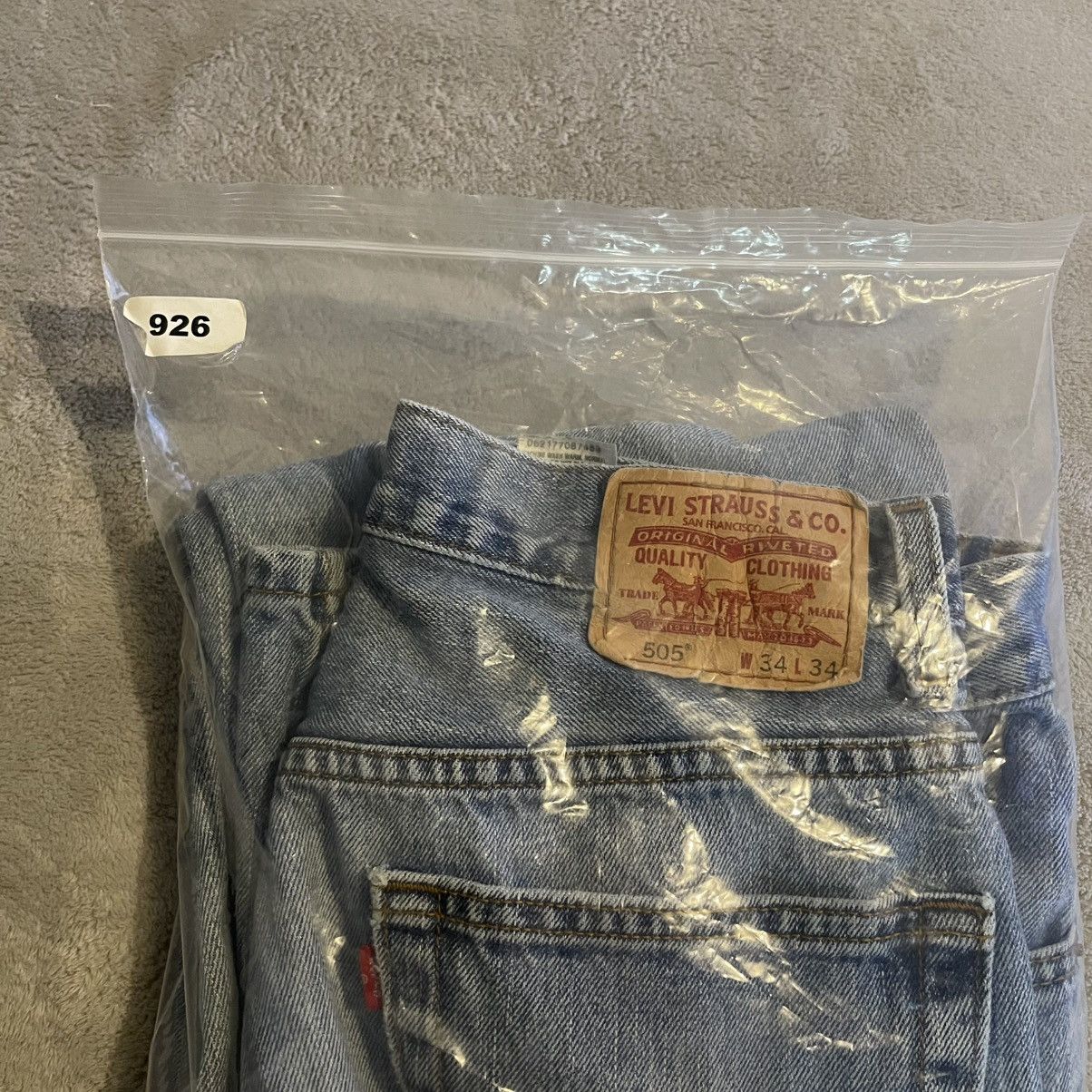 Levi's Levis 505 Regular Fit Jeans Mens 34x34 Blue Denim Straight Size US 33 - 13 Thumbnail