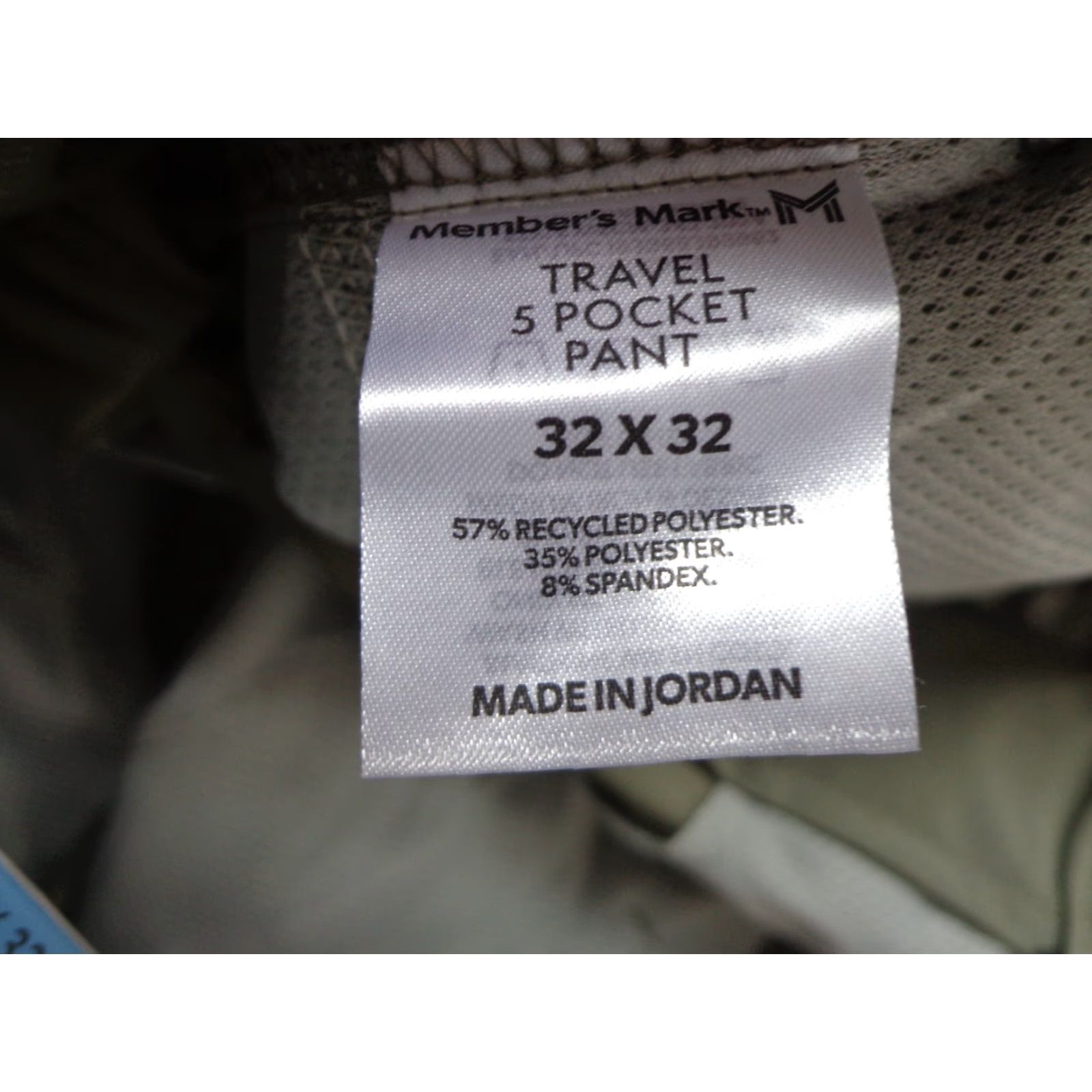 Vintage Member's Mark Men Travel Pants Gray Bisque UPF 30 Sun Protection 32 x 32 Pants Mens Straight 5 Pocket Travel Pants (and include?) Size US 32 / EU 48 - 3 Thumbnail