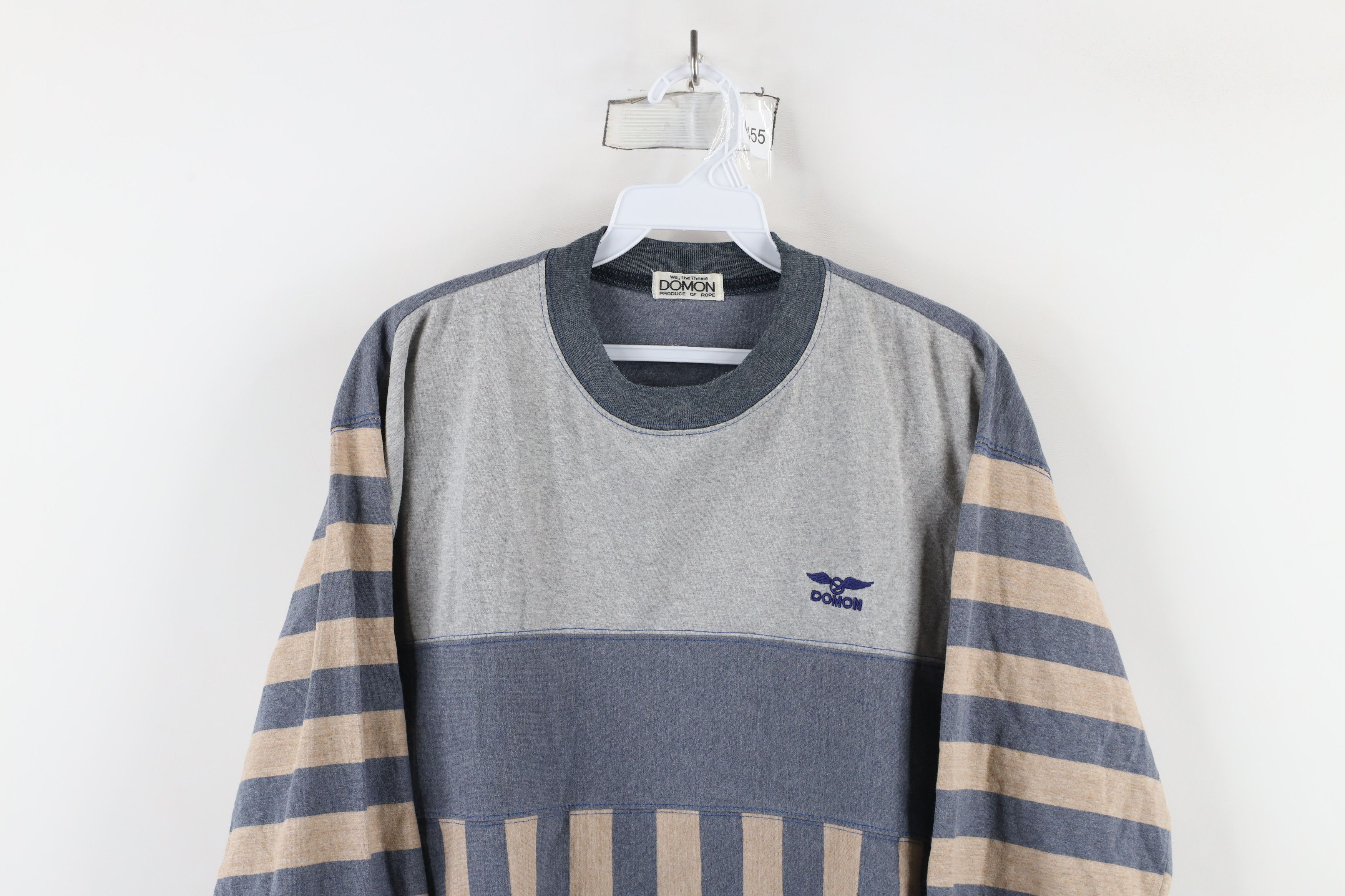 Vintage Vintage 90s Streetwear Striped Block Long Sleeve T-Shirt Size US M / EU 48-50 / 2 - 2 Thumbnail