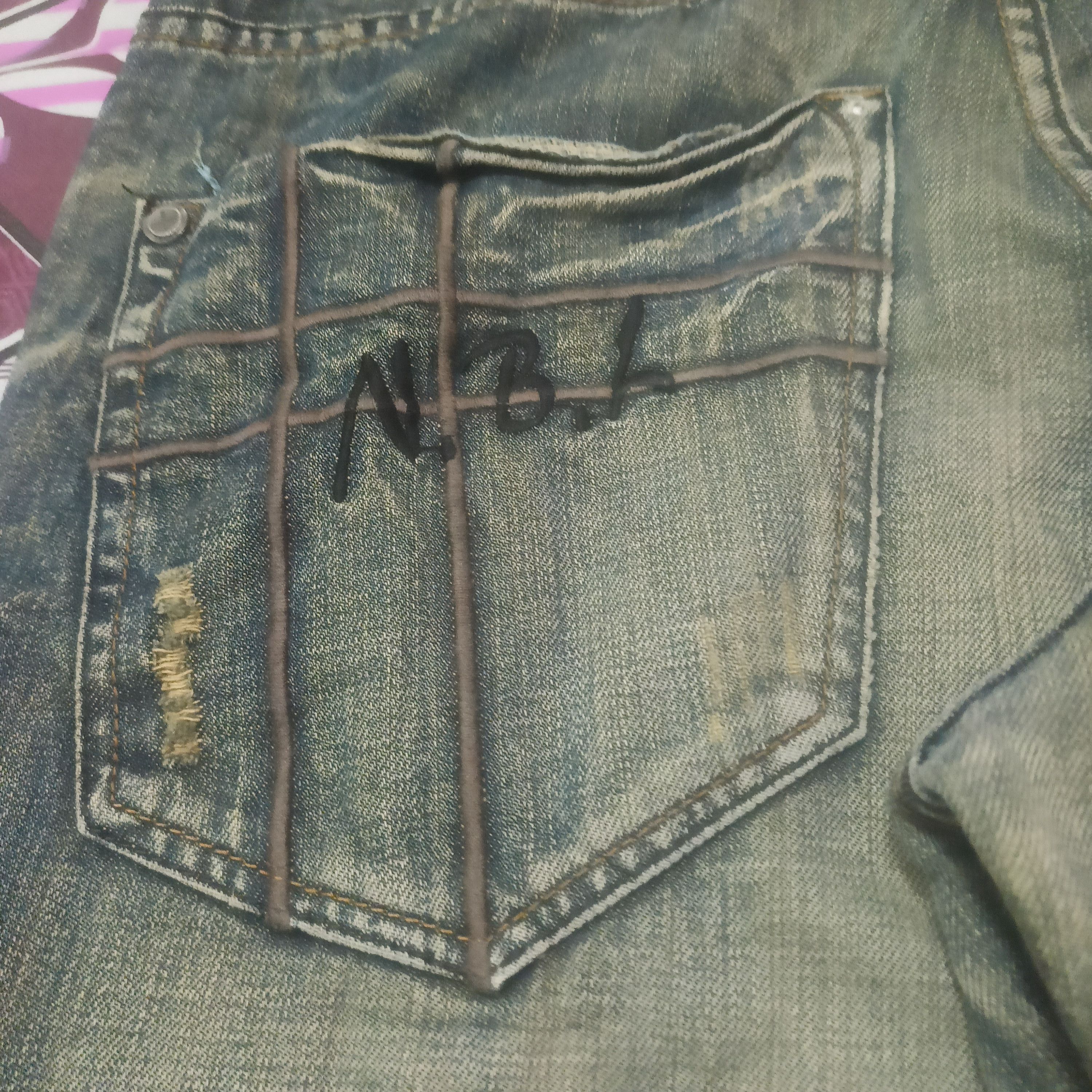 The GV Gallery Vintage New Boy London Flared Distressed Jeans Size US 34 / EU 50 - 17 Thumbnail