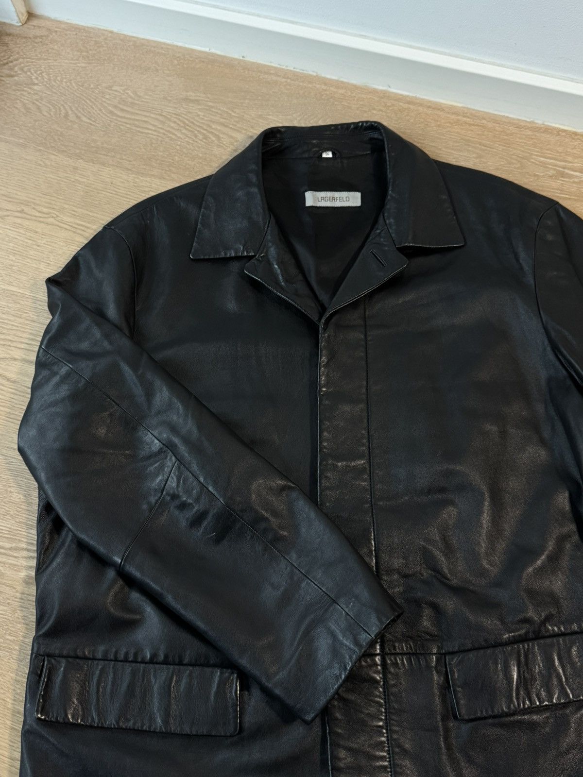 Karl Lagerfeld Karl Lagerfeld Vintage Leather Coat Size US XL / EU 56 / 4 - 2 Thumbnail
