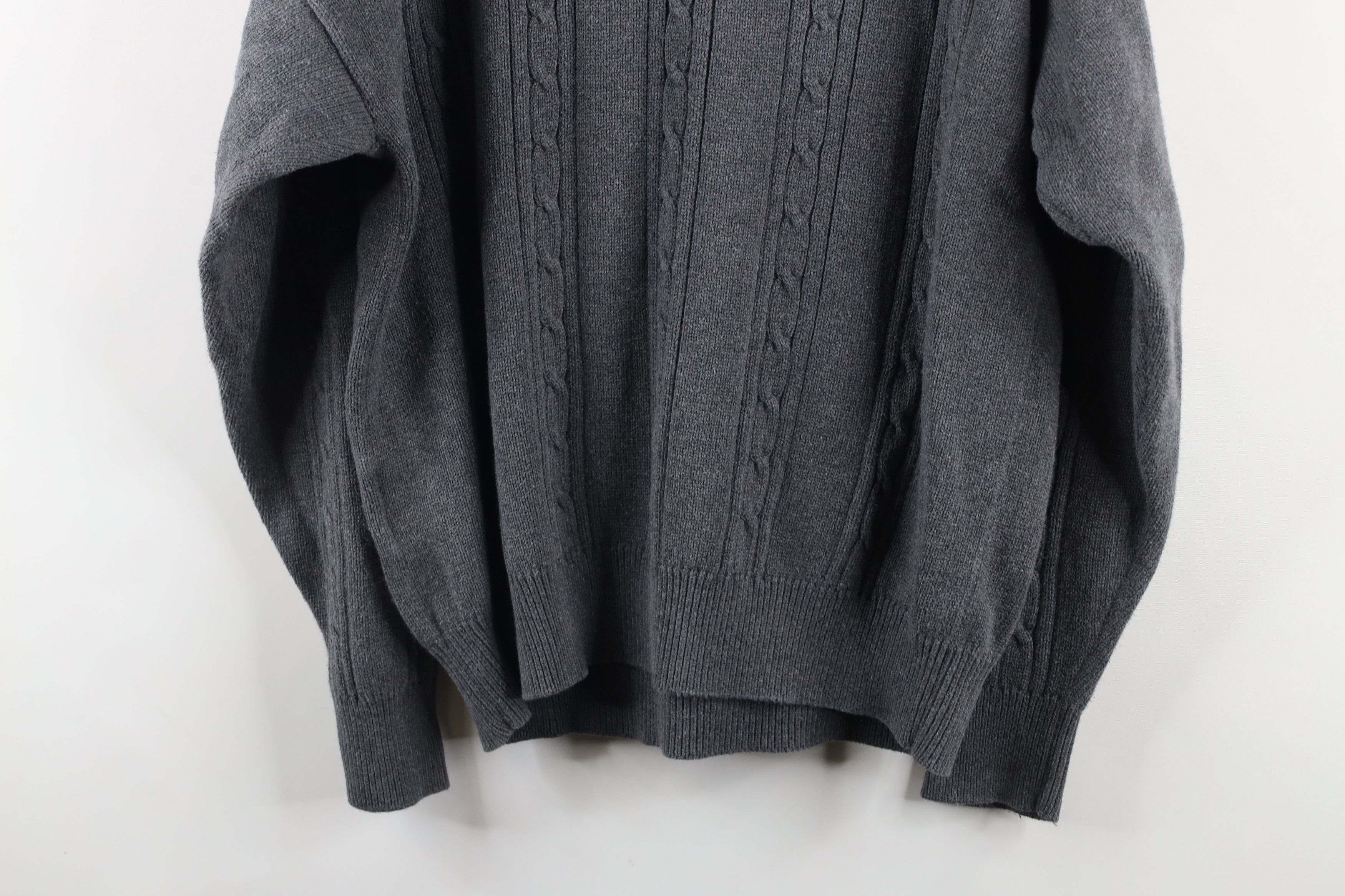 Nautica × Vintage Vintage 90s Nautica Chunky Cable Knit Crewneck Sweater Gray Size US XL / EU 56 / 4 - 10 Thumbnail