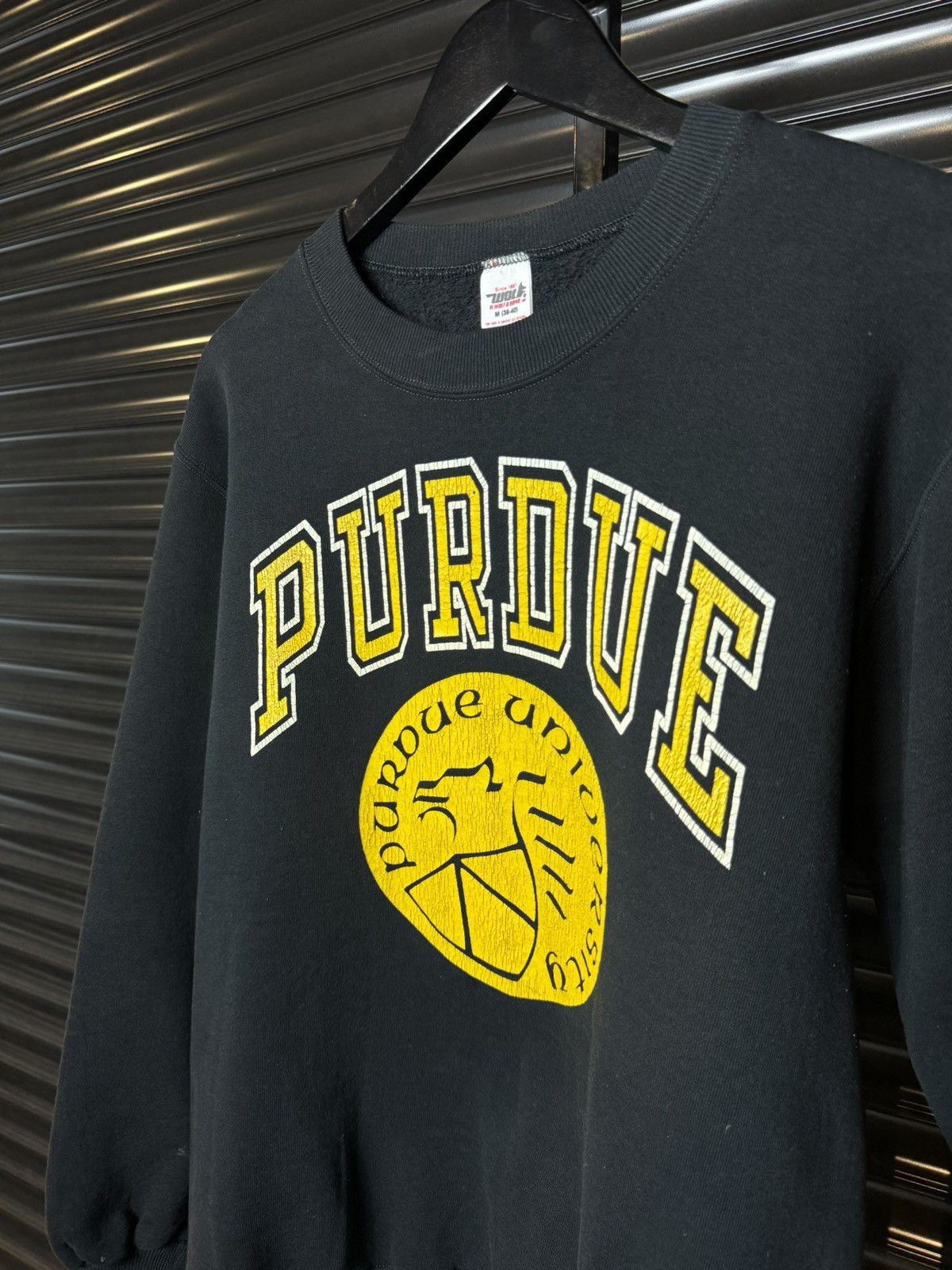 Tultex Vintage 90s Purdue University Black Crewneck - Medium Size US M / EU 48-50 / 2 - 3 Thumbnail