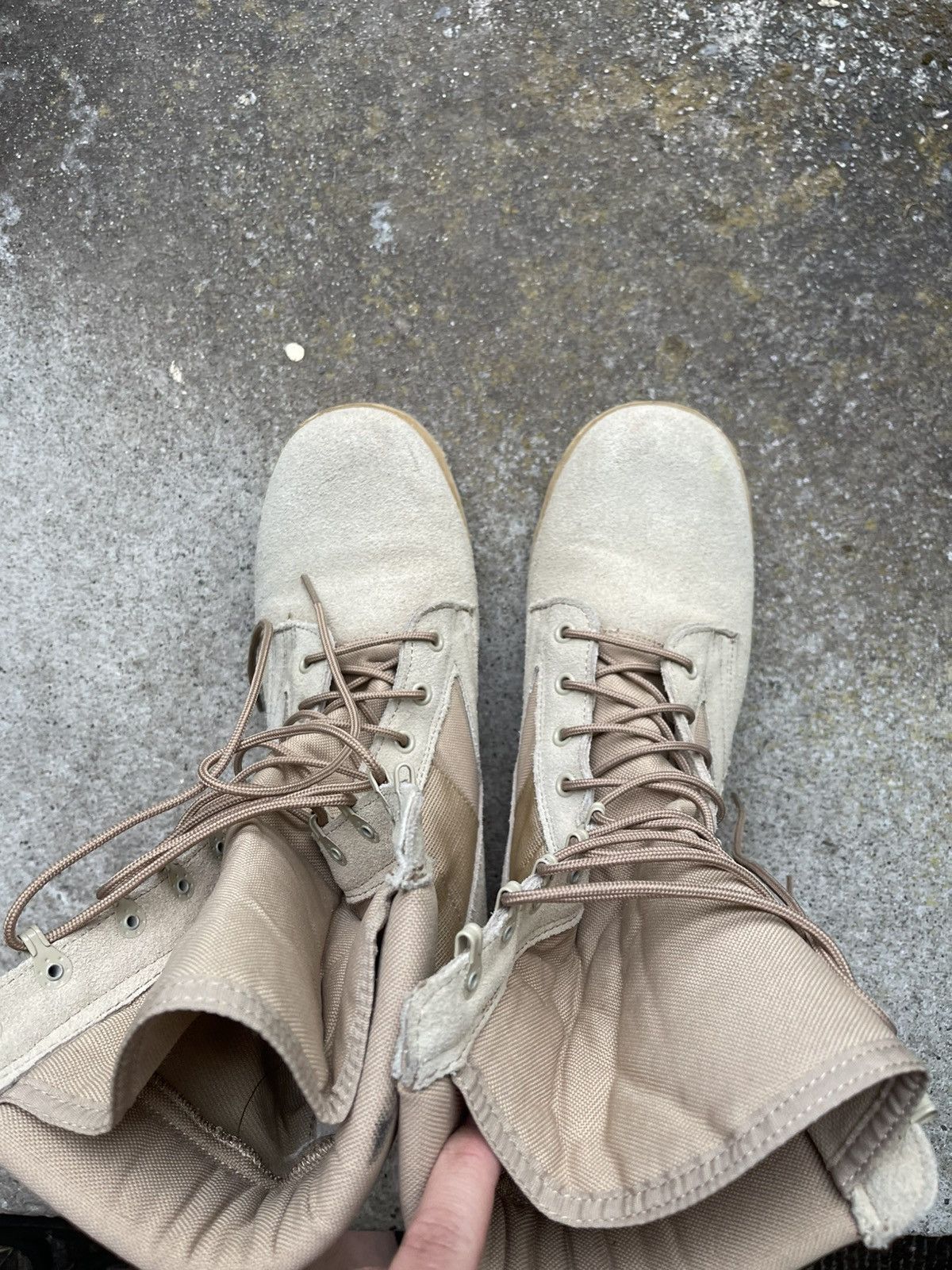 Vintage Suede canvas lug sole combat boots 9r balenci strike style Size US 9.5 / EU 42-43 - 4 Thumbnail
