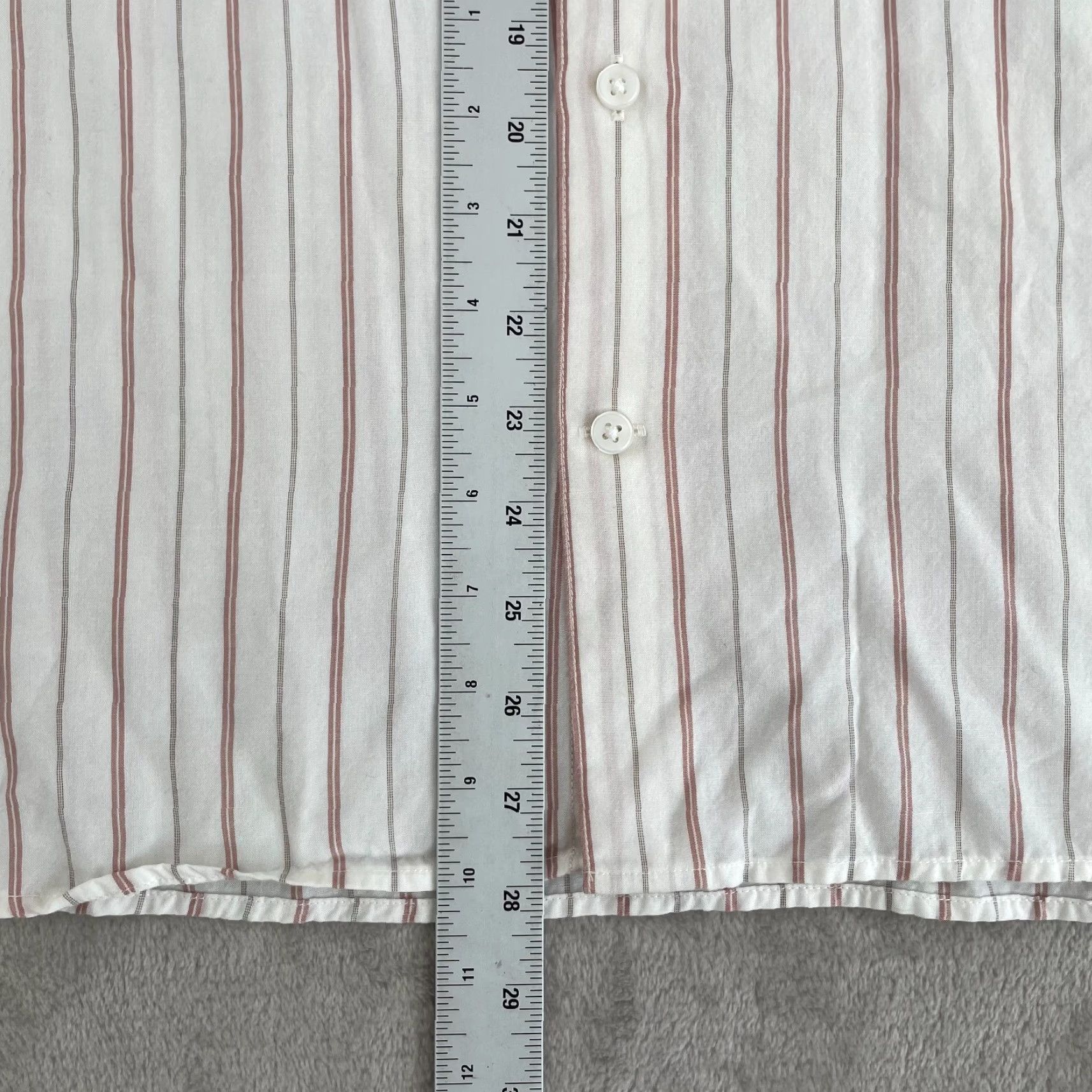 Vince Vince Shirt Men Large White Striped Lyocell Classic Fit Short Sleeve Casual Size US L / EU 52-54 / 3 - 6 Thumbnail
