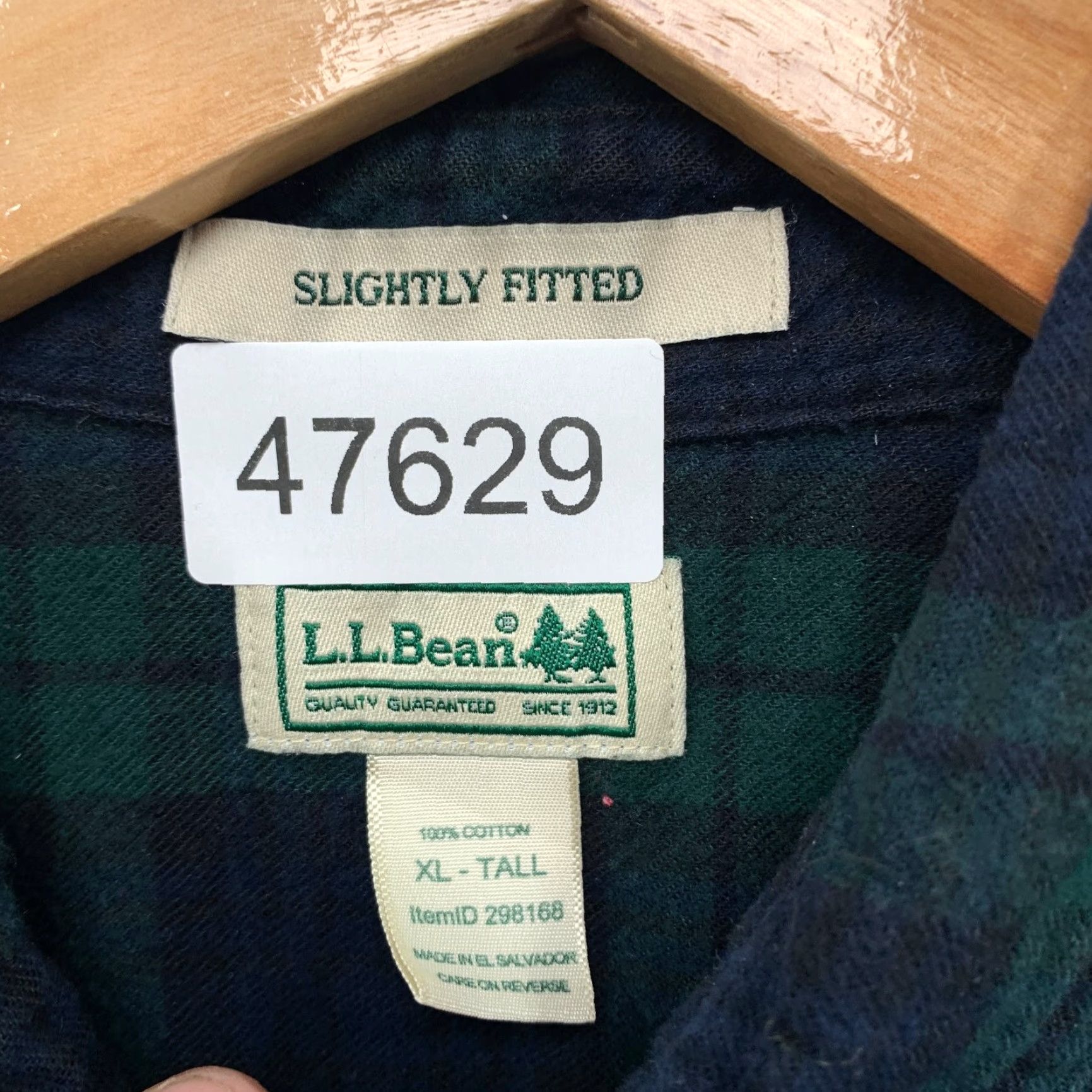 Vintage LL Bean Button Down Shirt Mens XL Tall XLT Green Tartan Plaid Slightly Fitted Size US XL / EU 56 / 4 - 3 Thumbnail