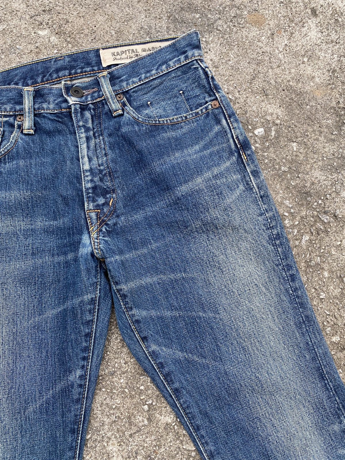 Japanese Brand × Kapital × Kapital Kountry Kapital Japan Flare Denim Blue Faded Design Size US 28 / EU 44 - 8 Thumbnail
