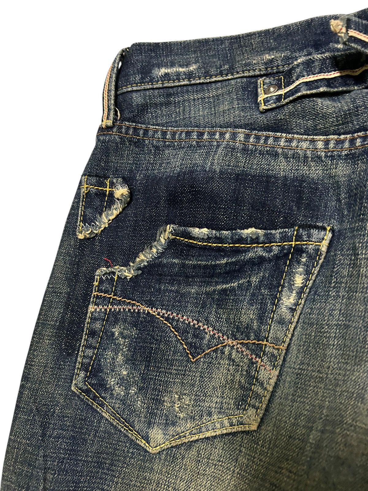 Japanese Brand × Kapital × Vintage Rusty Flare Selvedge Japanese Punk Distressed Denim Jeans Size US 32 / EU 48 - 8 Thumbnail