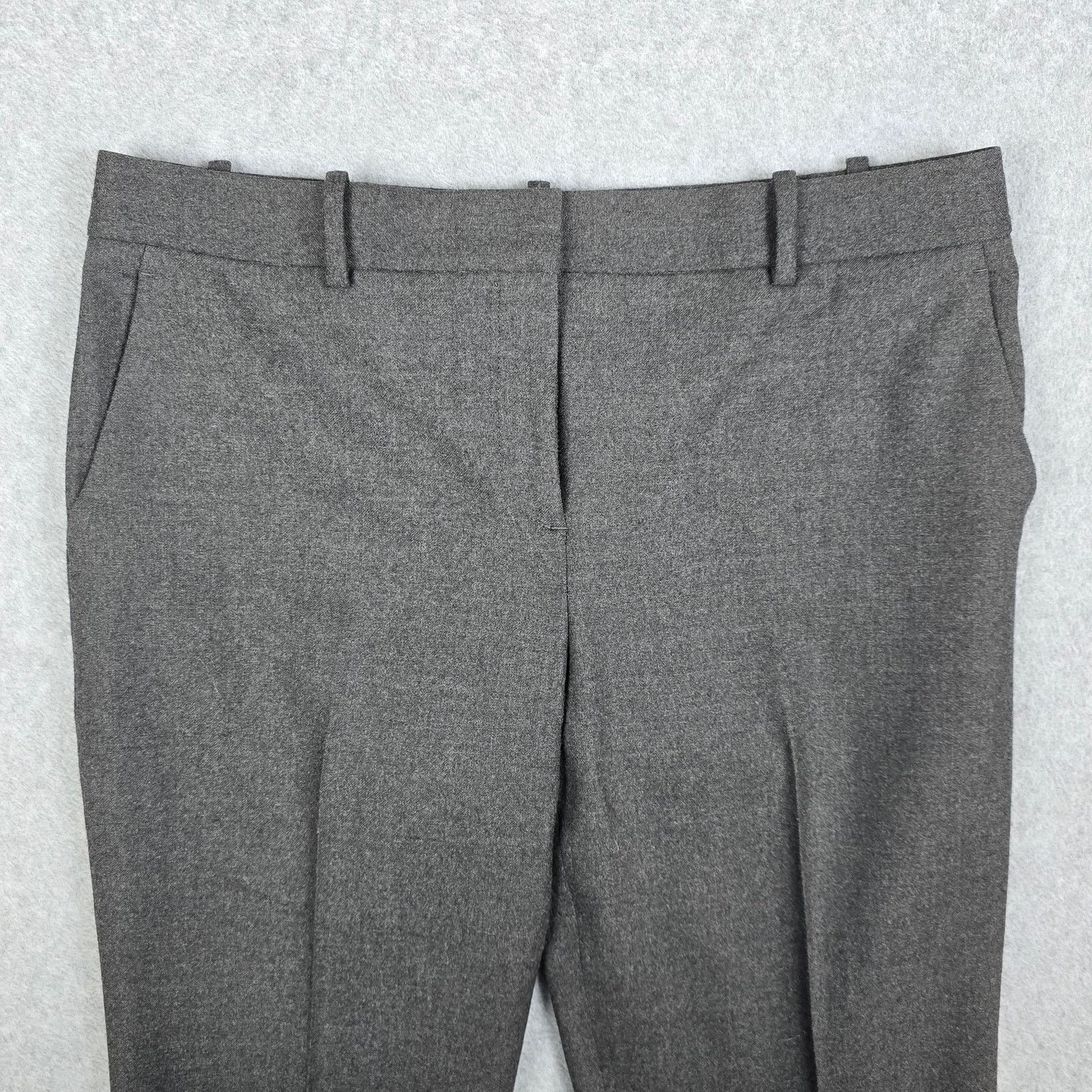 Theory Theory Womens 6 Gray Flat Front Dress Pants 96% Virgin Wool Size 28" / US 6 / IT 42 - 3 Thumbnail