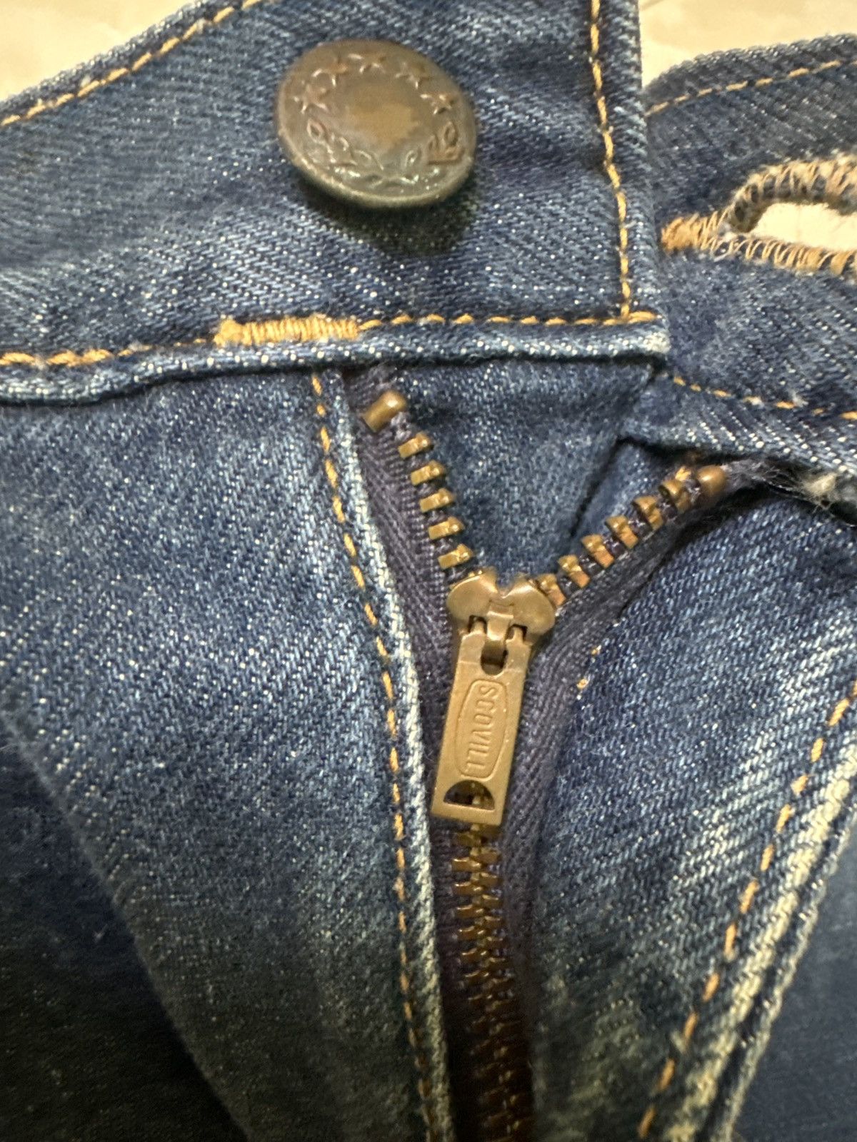 If Six Was Nine Vintage Flared BLUE EYES Scovill Zipper Bell bottom Denim Size US 30 / EU 46 - 14 Thumbnail
