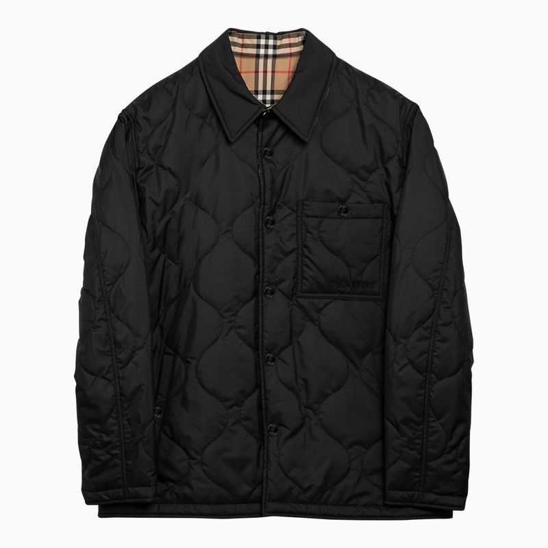 image of Burberry Reversible Quilted Jacket Black, Men's (Size Large)