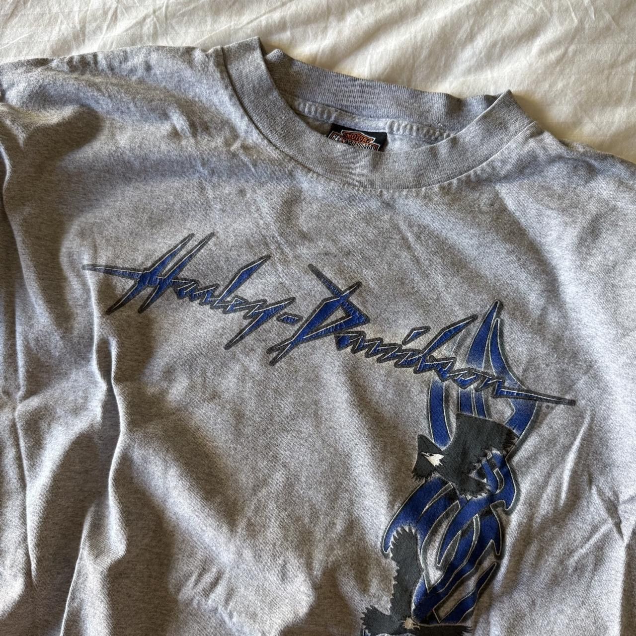 Harley Davidson Harley Davidson Motors Vintage Grey and Blue Tee Size US L / EU 52-54 / 3 - 3 Thumbnail