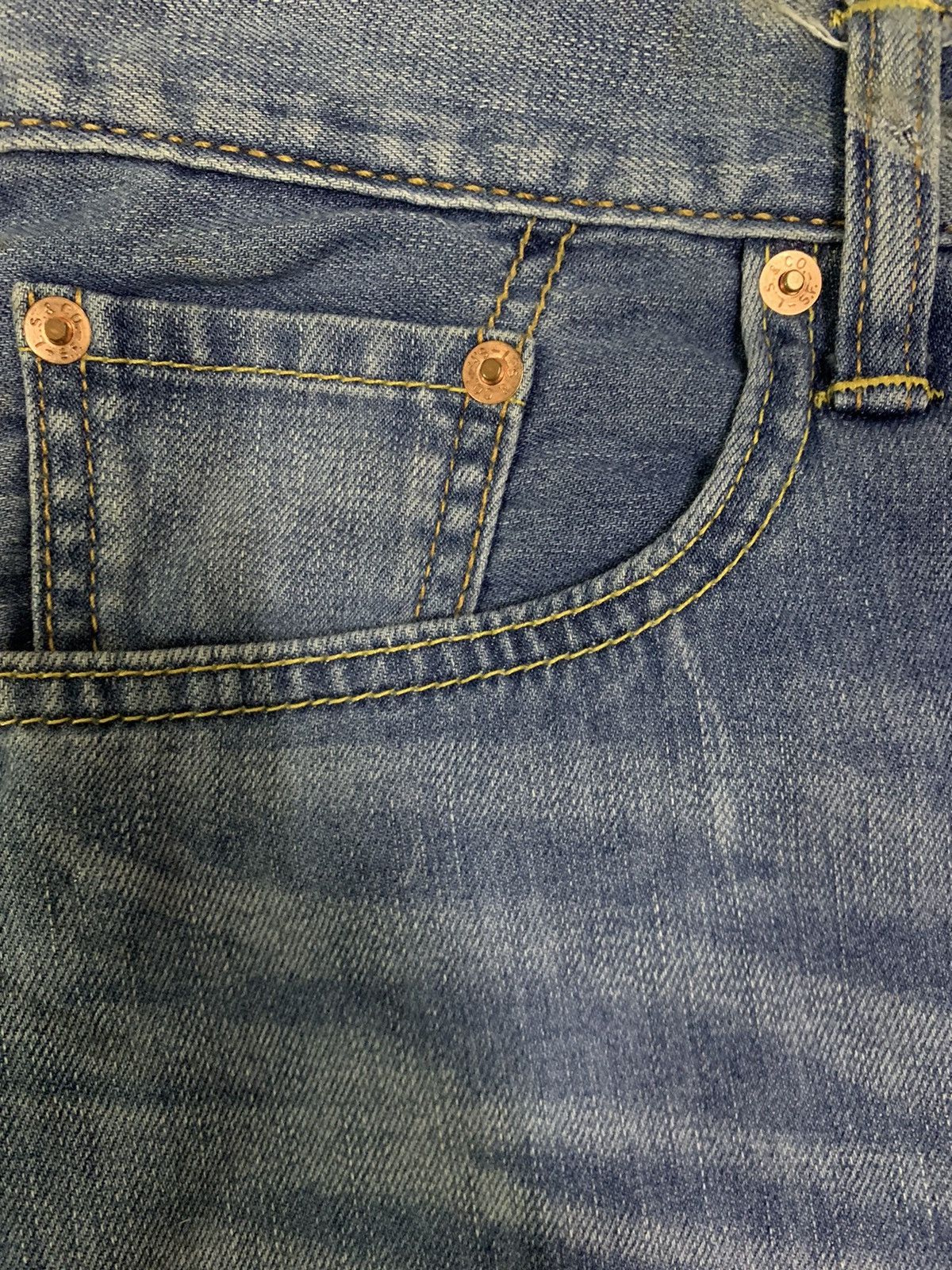 Levi's Vintage Clothing Vintage Levis 502 Blue Wash Distressed Denim Jorts Size US 31 - 5 Thumbnail