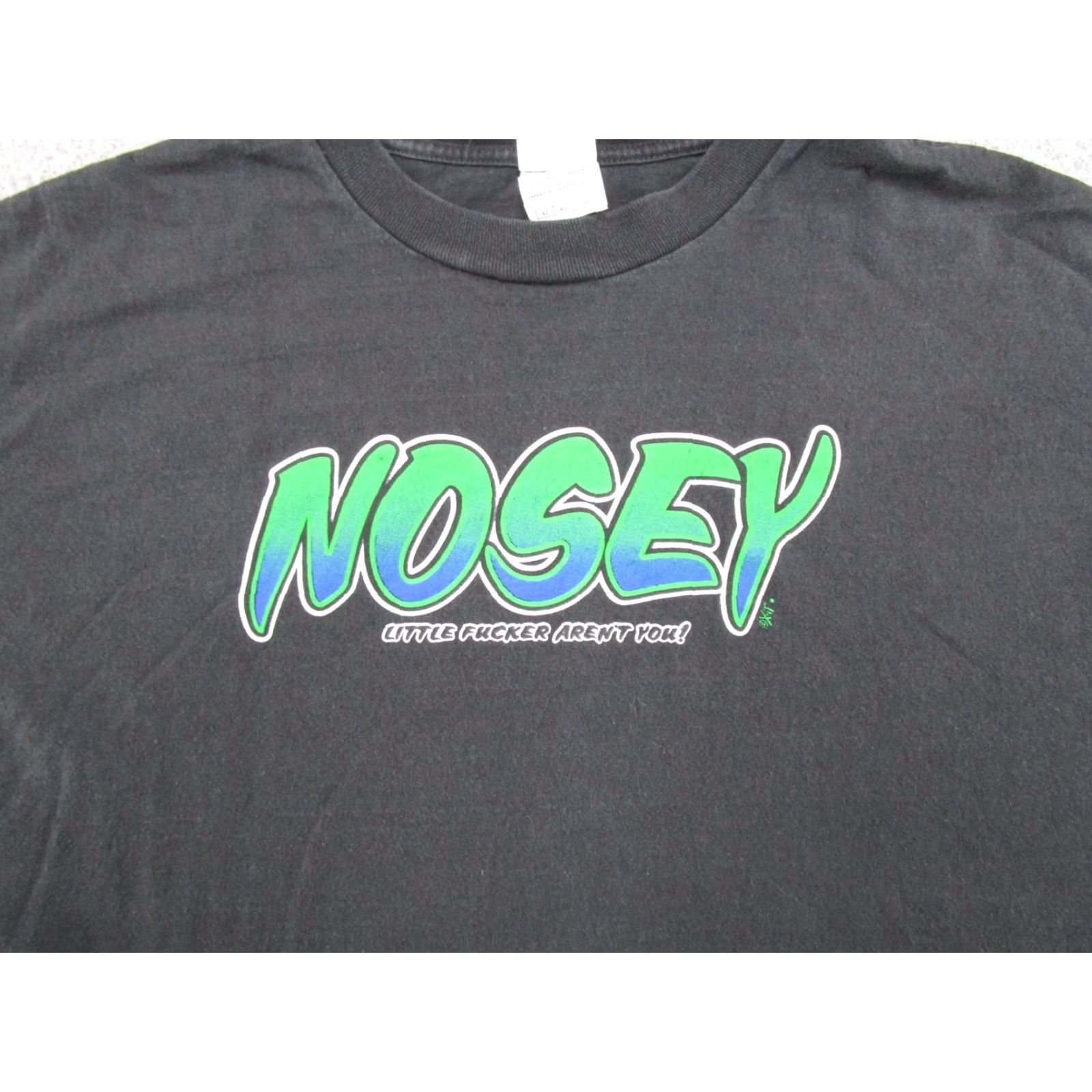 Delta VINTAGE Delta Shirt Mens XL Black 90s Funny Quotes Tee Short Sleeve Skater Cotton Polyester Crew Neck Mens Size US XL / EU 56 / 4 - 2 Thumbnail