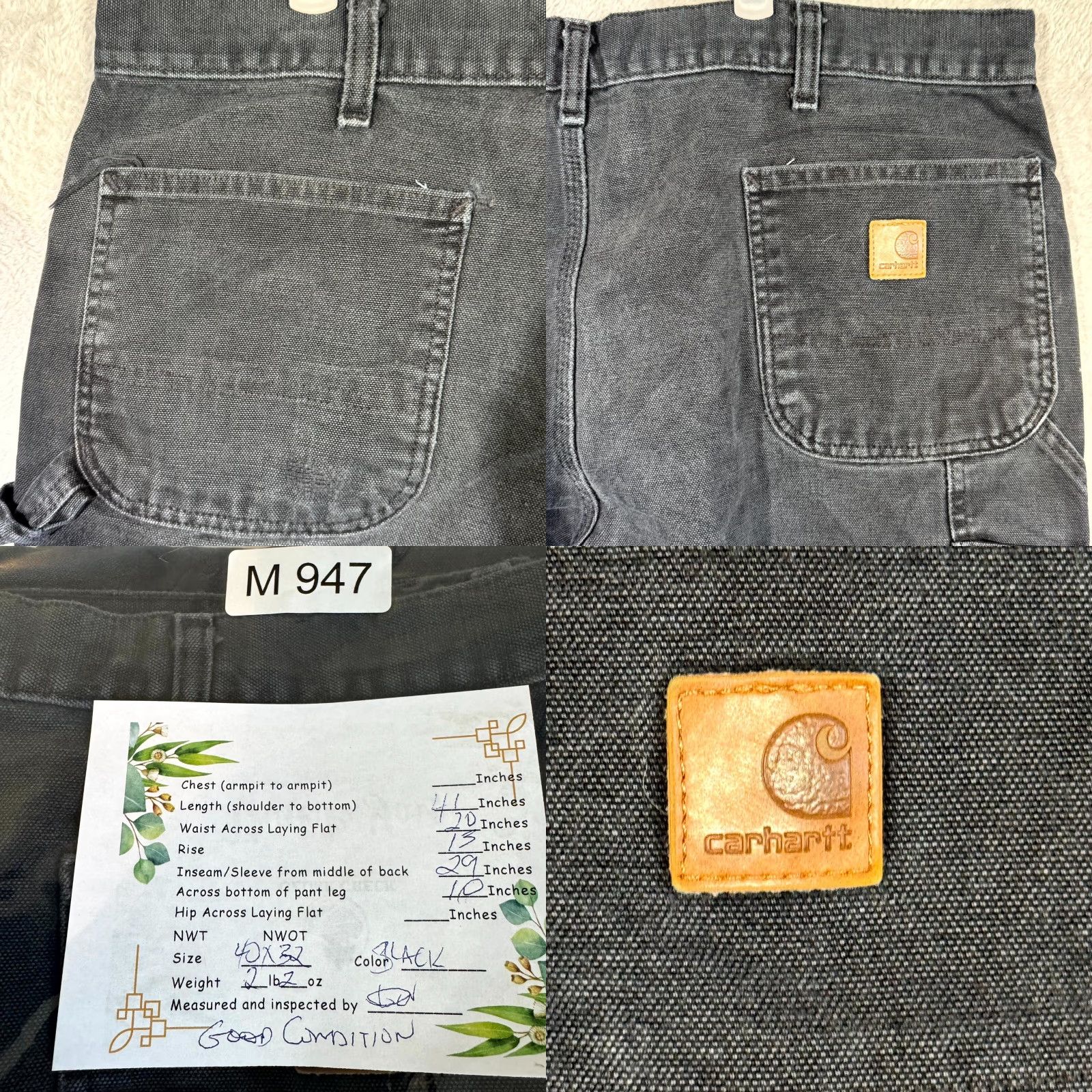 Carhartt Carhartt Jeans Carpenter Jeans 42x32 Black Denim Straight Leg 5-Pocket Mens Carhartt Carpenter Jeans 42x32 Black Denim Straight Leg Size US 42 / EU 58 - 8 Thumbnail