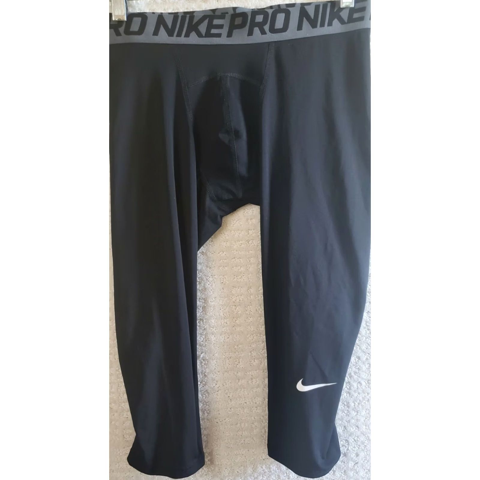 Nike Nike Pro Dri-Fit Compression Knee Length Shorts M Black Men Size US 31 - 2 Thumbnail