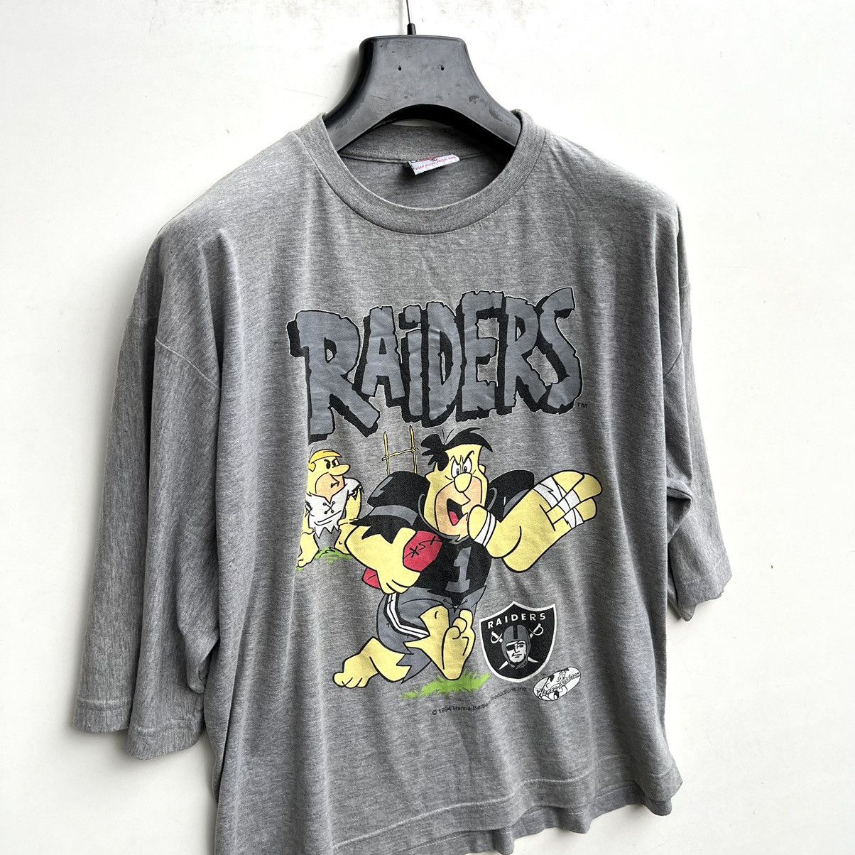 NFL × Vintage 1994 RAIDERS FLINTSTONES RARE ARCHIVE BOXY FIT TEE Size US XL / EU 56 / 4 - 2 Thumbnail