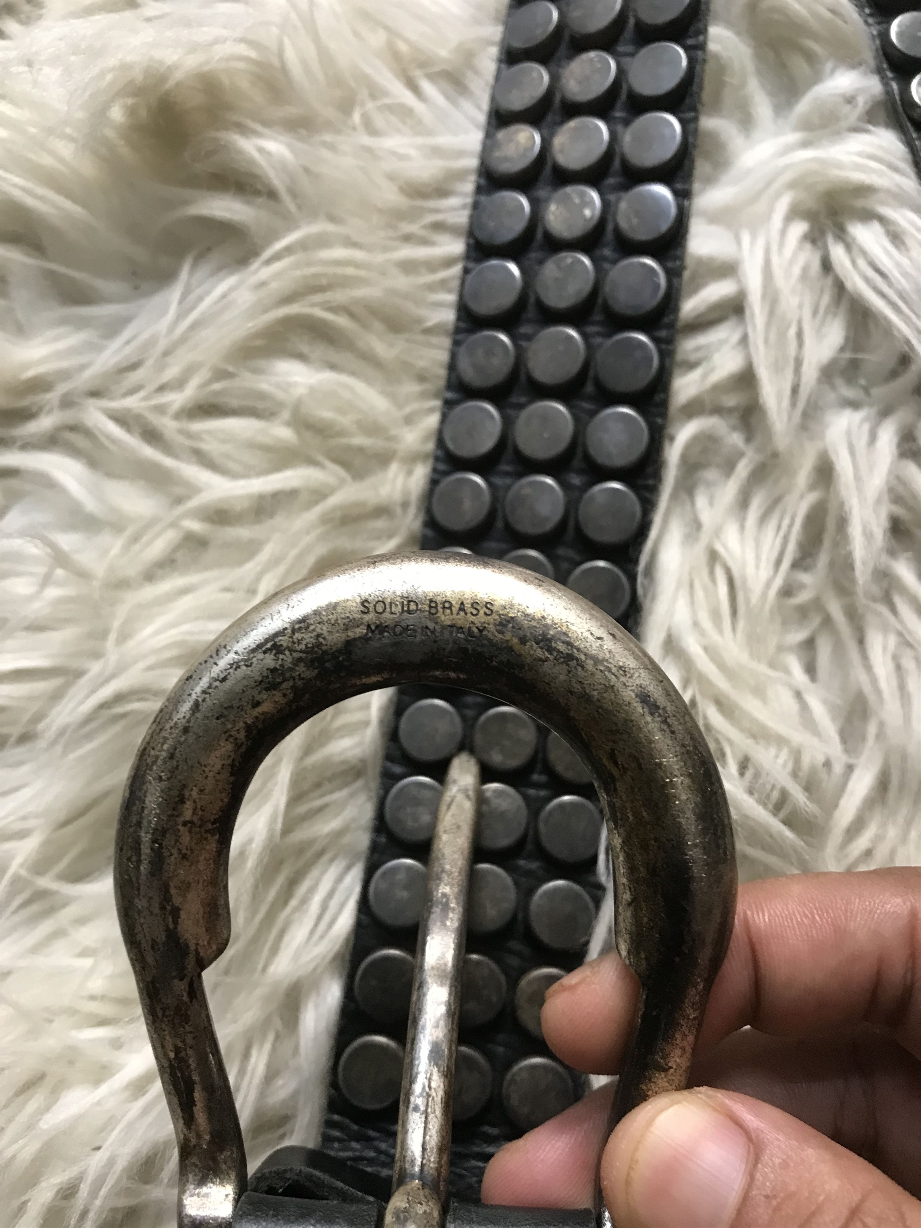 Other Solid Brass Studded Black Belt Size ONE SIZE - 3 Thumbnail