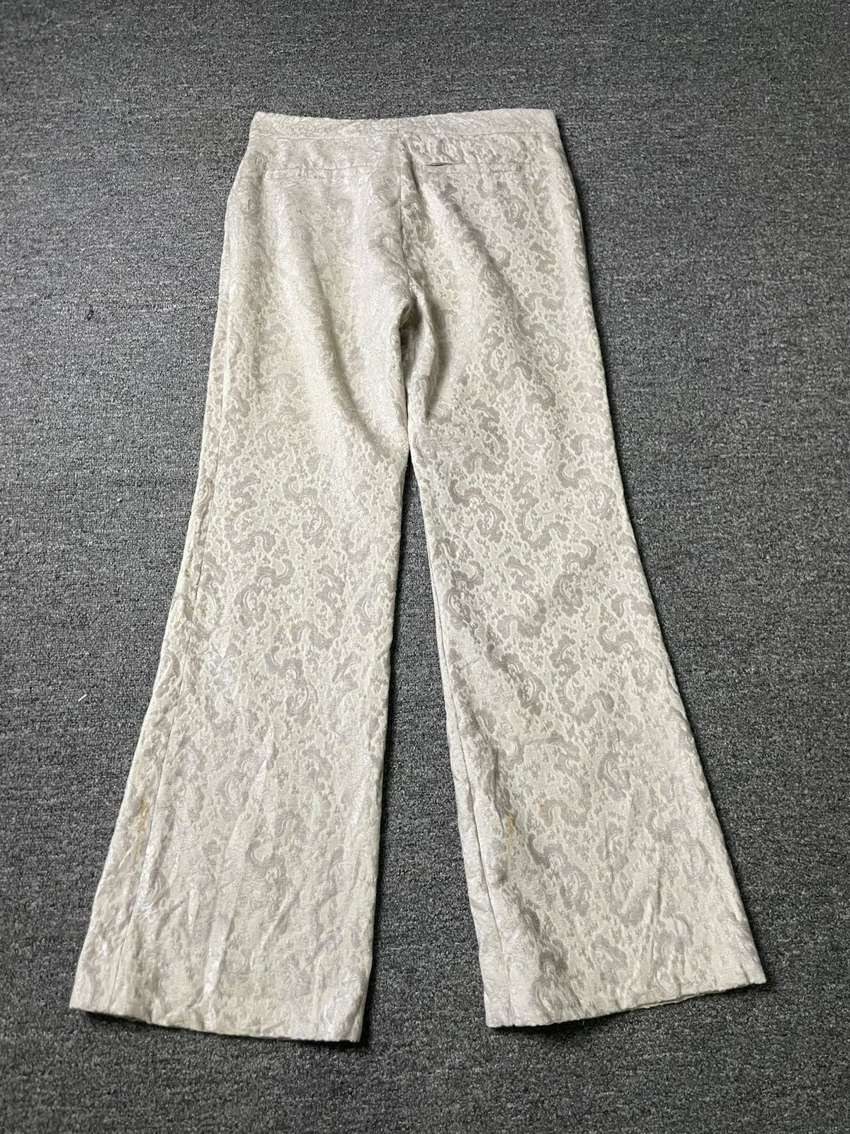 Designer × Gucci Vintage GUCCI Embossed Wide Leg Pants (61) Size 27" / US 4 / IT 40 - 20 Thumbnail