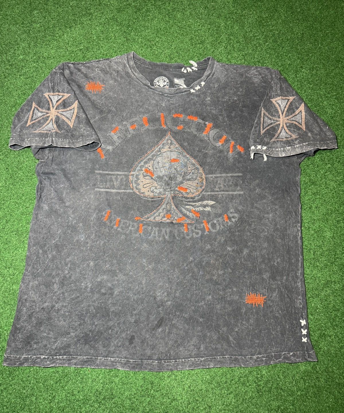Affliction Y2K Affliction Skull Biker Chopper 2XL Grunge Faded T Shirt Size US XXL / EU 58 / 5 - 3 Thumbnail
