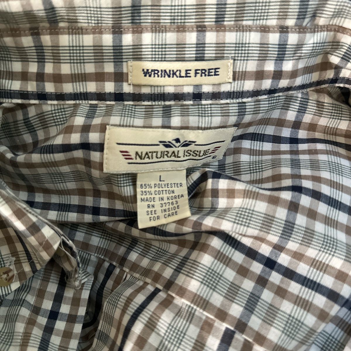 Natural Issue Green and white plaid button-up shirt Size US XL / EU 56 / 4 - 3 Thumbnail