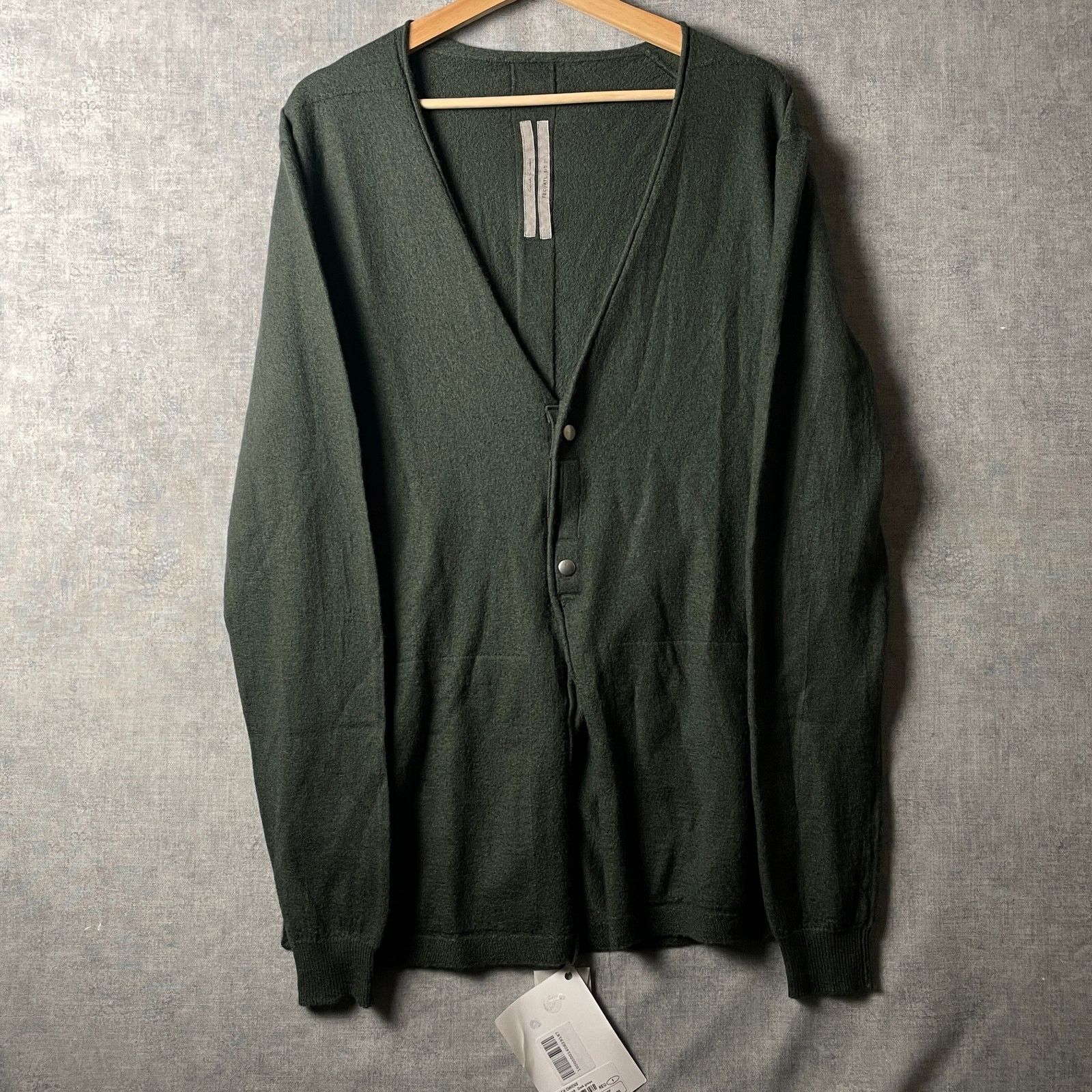 Rick Owens Cashmere V-Neck Snap Cardigan Sweater