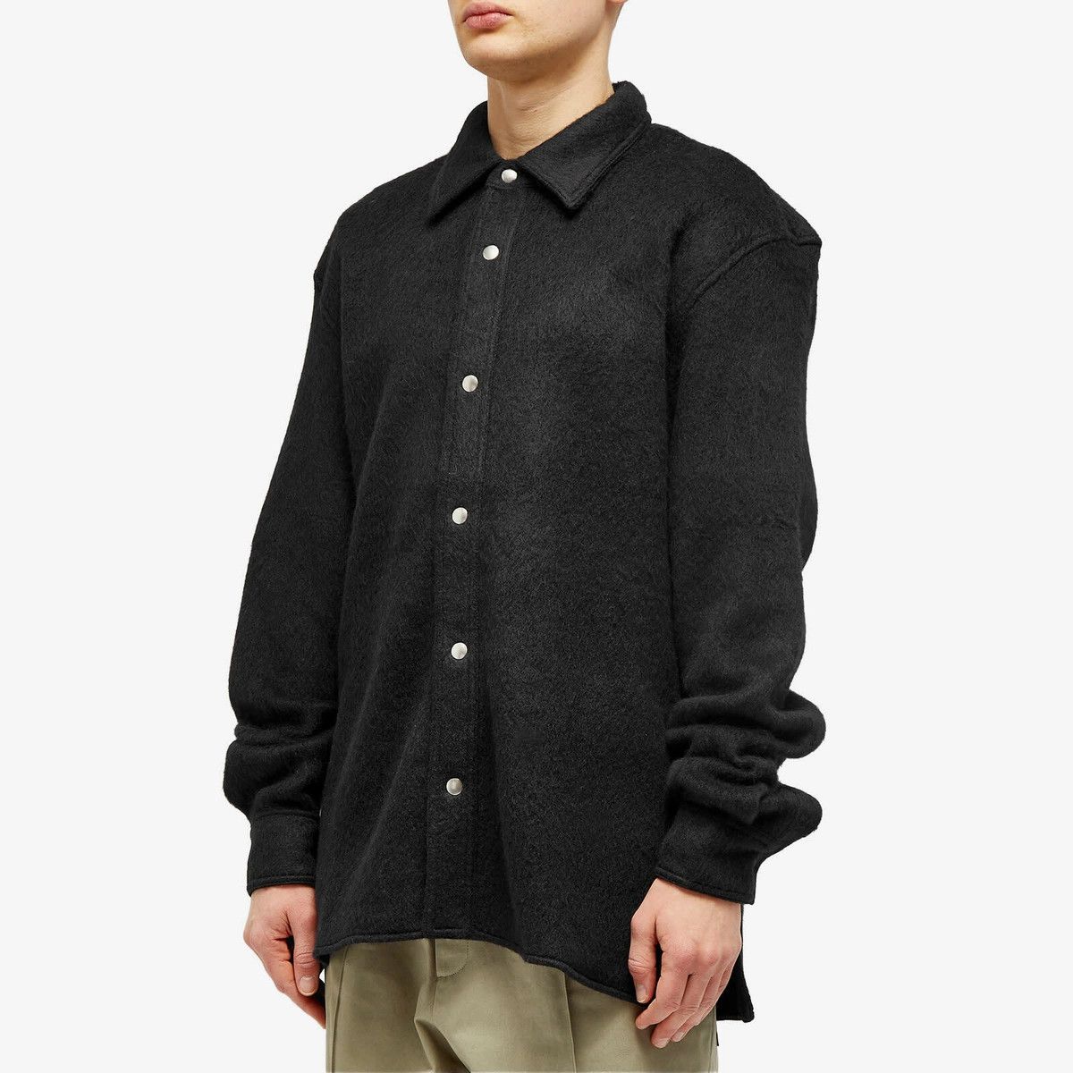 Jil Sander o1loc1c1124 Wool Mohair Overshirt in Black Size US M / EU 48-50 / 2 - 2 Thumbnail