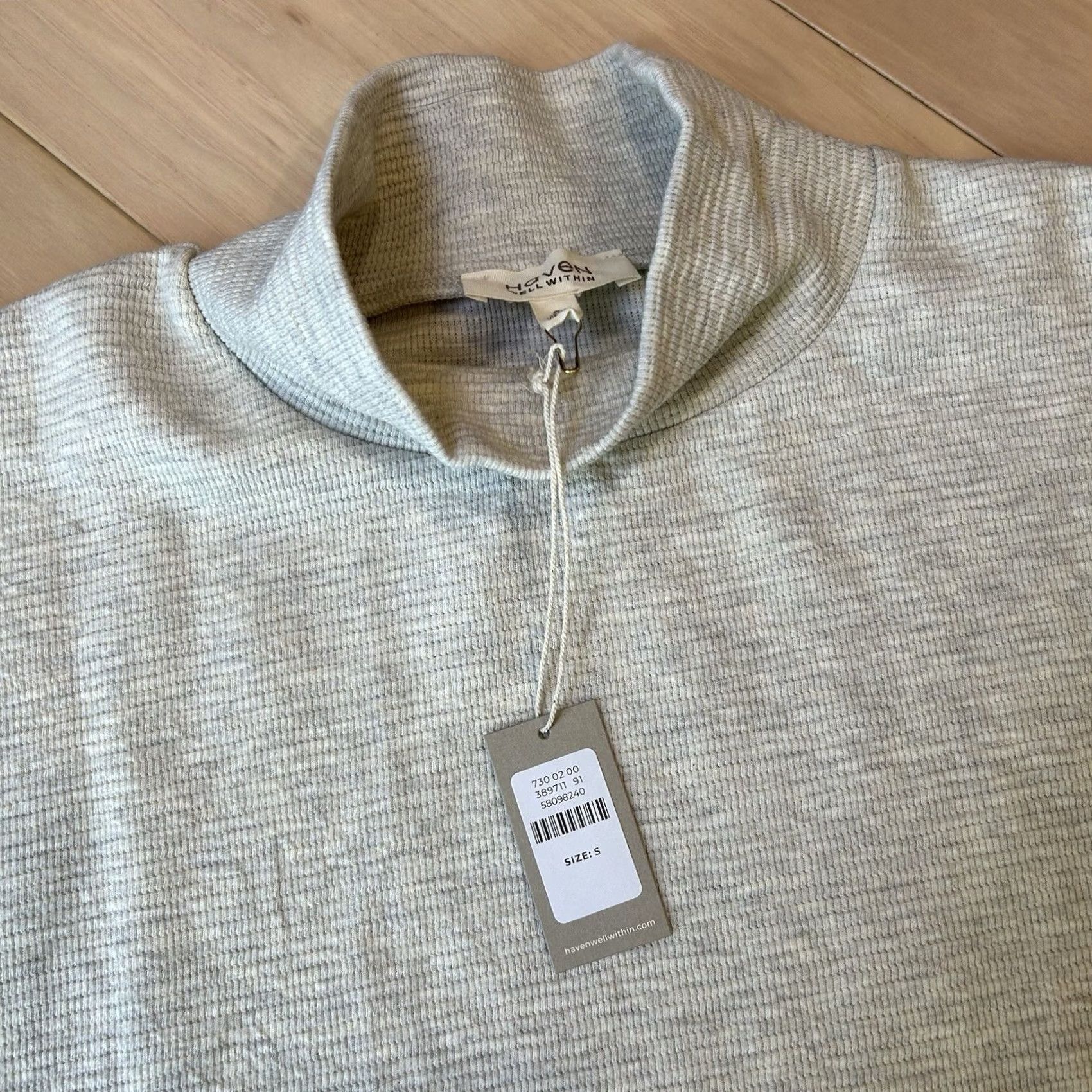 Vintage Haven Well Within Cozy Knit Mockneck Top Short Sleeve Women’s Small Ivory Cotton Polyester Spandex Knit Logo T-Shirt Vintage No Mens? Size S / US 4 / IT 40 - 6 Thumbnail