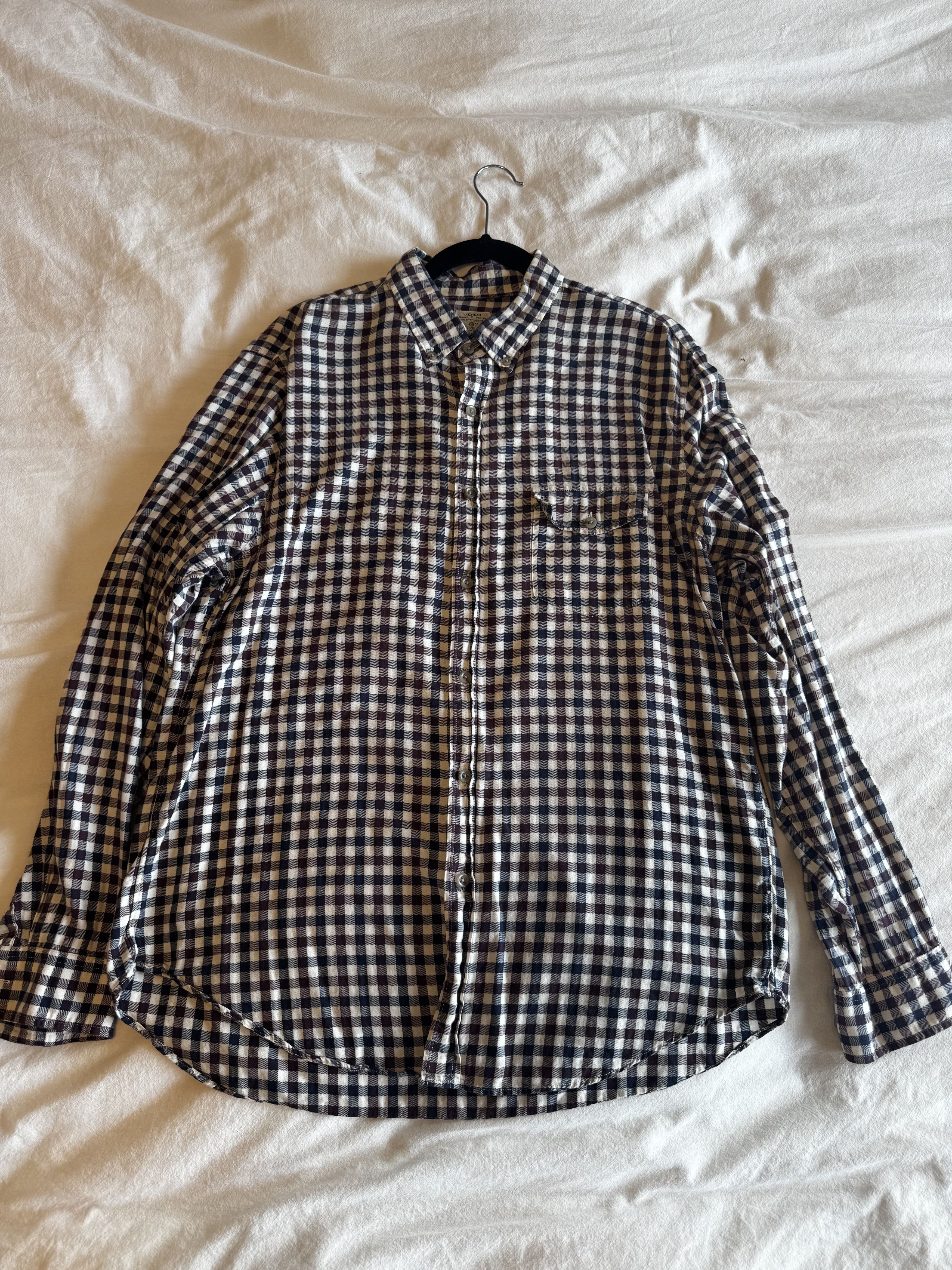 J.Crew J.Crew Cotton Gingham Workshirt Navy Burgundy Check Large Size US L / EU 52-54 / 3 - 1 Thumbnail
