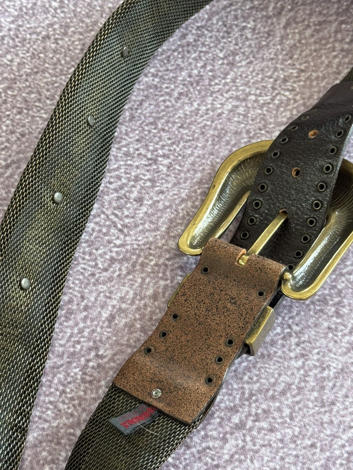 Japanese Brand Vintage Faux Fur Glamour Y2K Bb Simons Style Metal Belt Size ONE SIZE - 12 Thumbnail