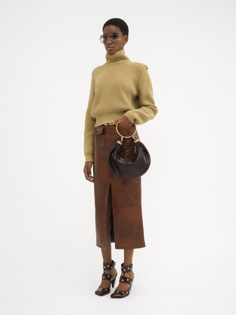 Chloe o1loc1c10226 Mock-neck Sweater in Smoky Beige Size M / US 6-8 / IT 42-44 - 2 Thumbnail