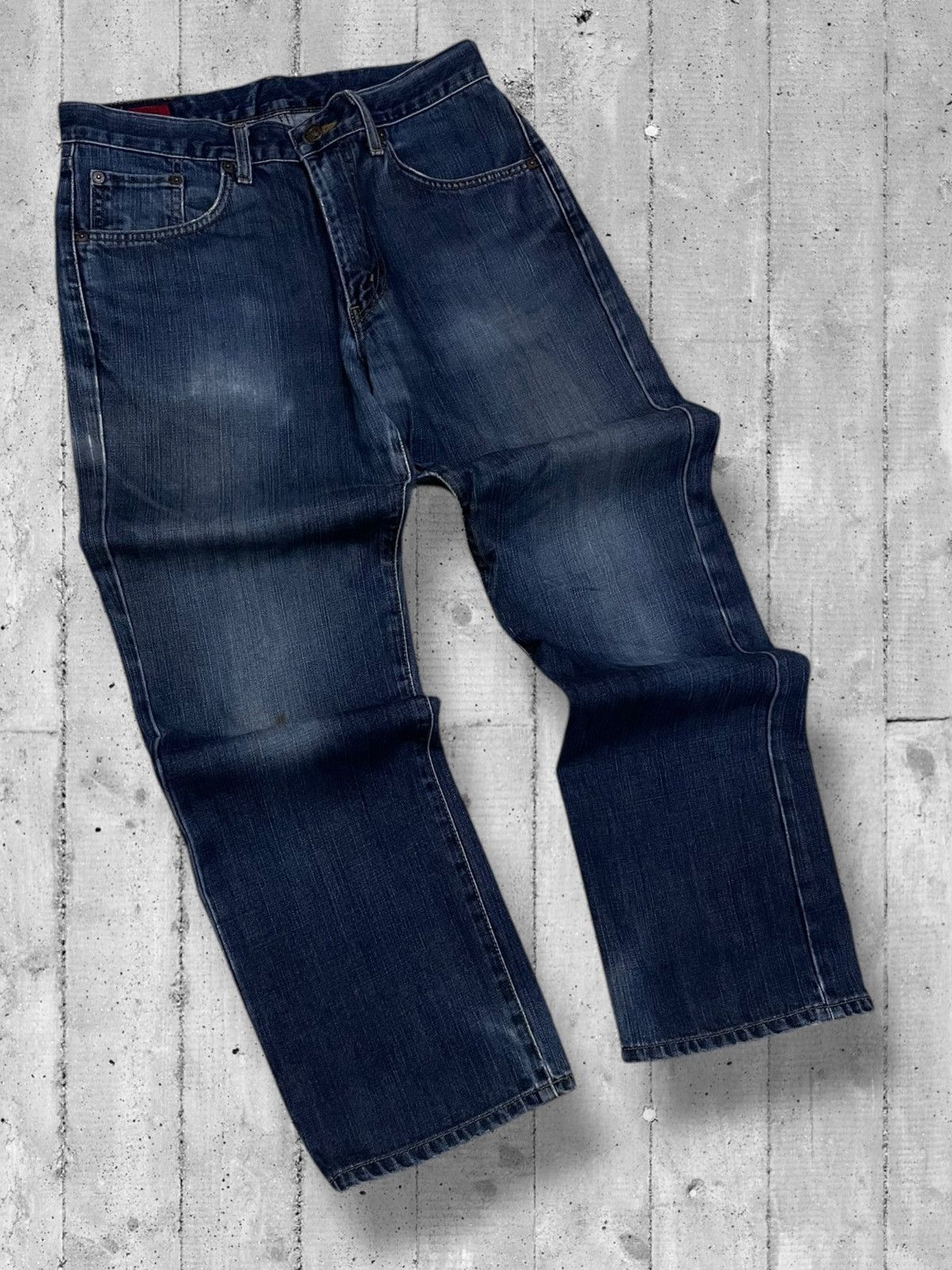 Designer × Edwin × Vintage Vintage 1990s Japan Desiner Edwin Distressed Blue Denim Size US 31 - 2 Thumbnail