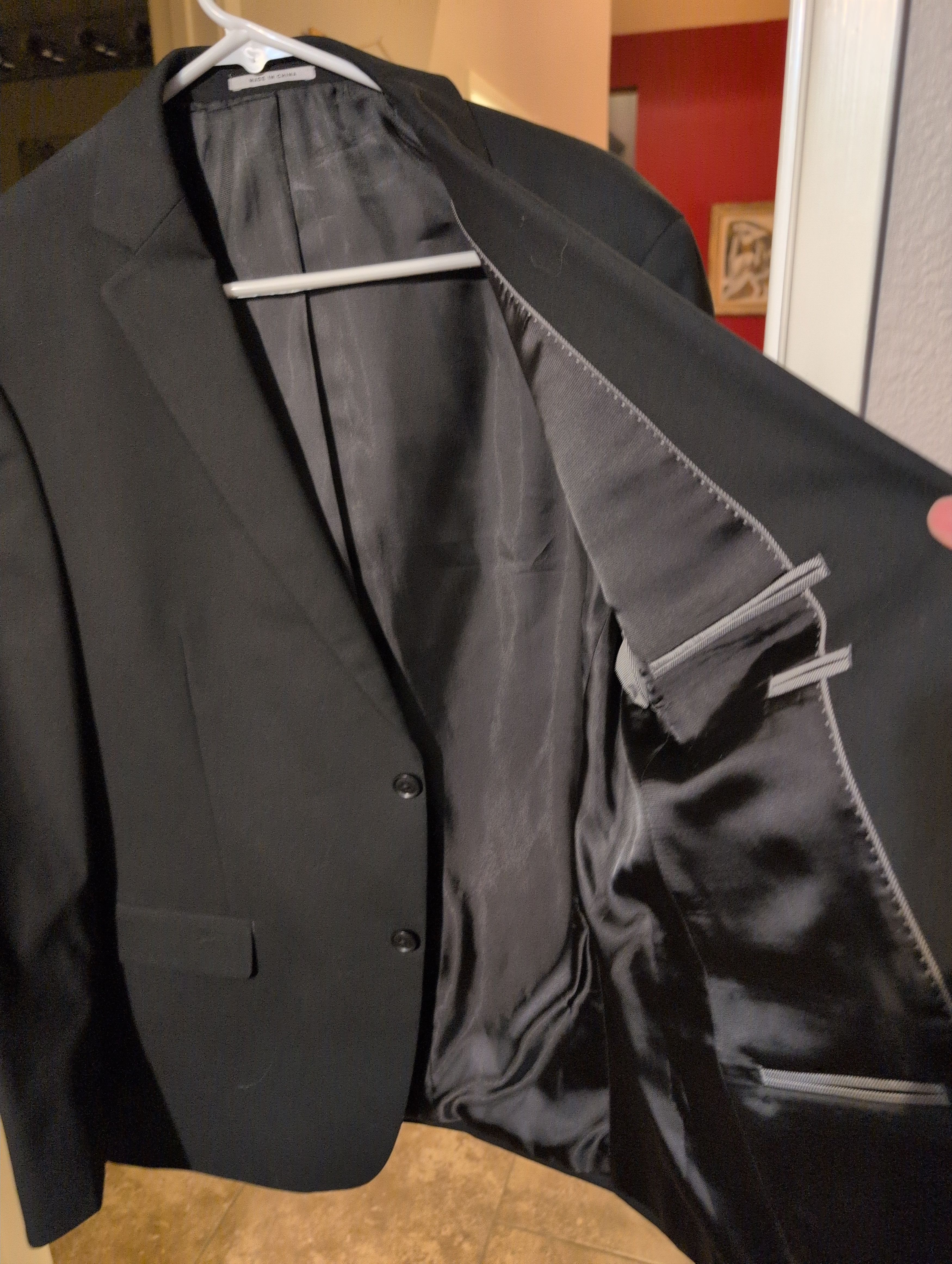 Alfani Alfani Men's Black Slim-Fit Stretch Blazer Sport Coat Size 42R - 2 Thumbnail