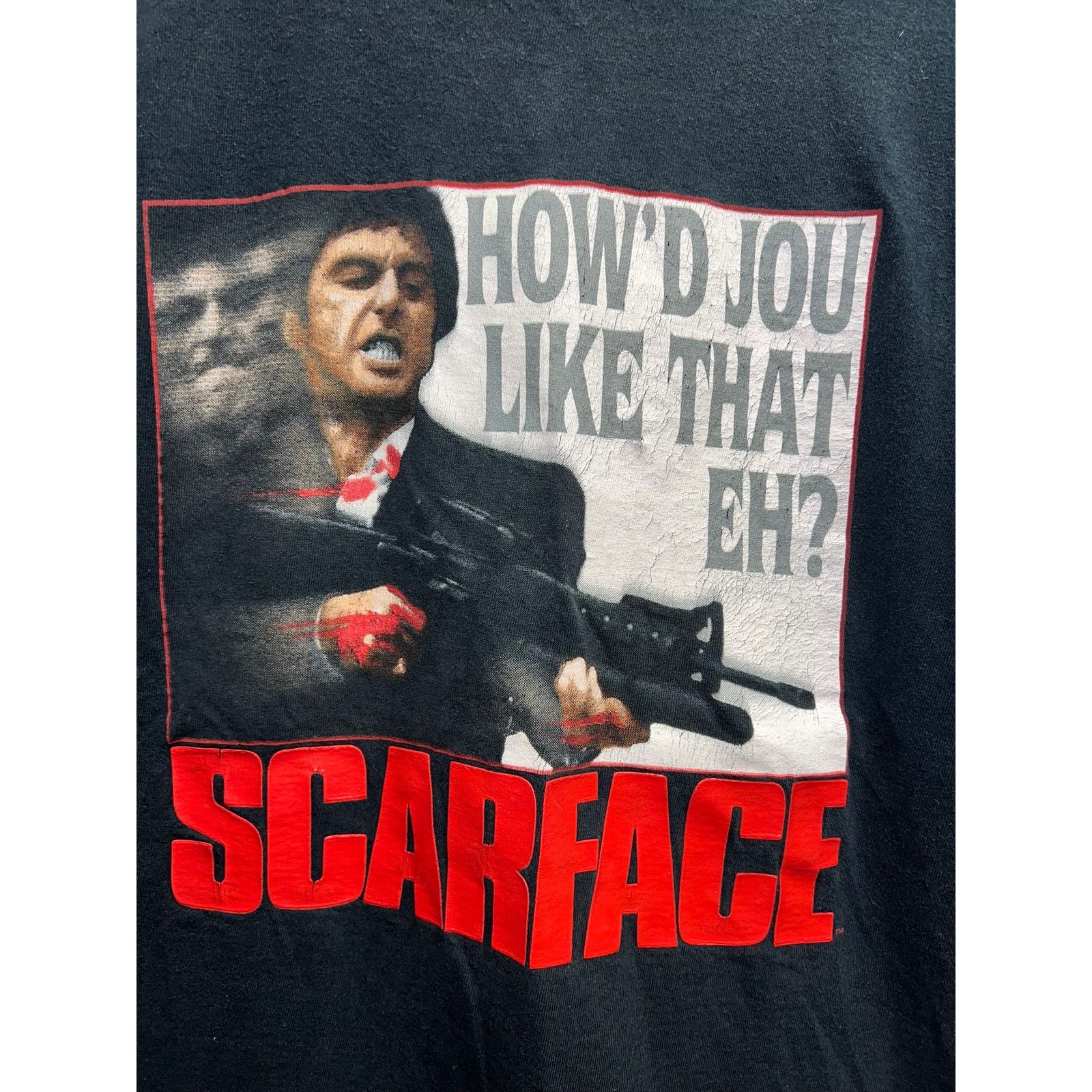Fruit Of The Loom Vintage Scarface Shirt Scar Face Movie Promo 90s Tee Medium Size US M / EU 48-50 / 2 - 2 Thumbnail